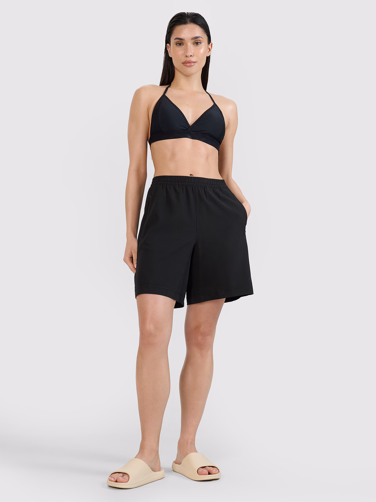 Spodenki plażowe damskie - czarne