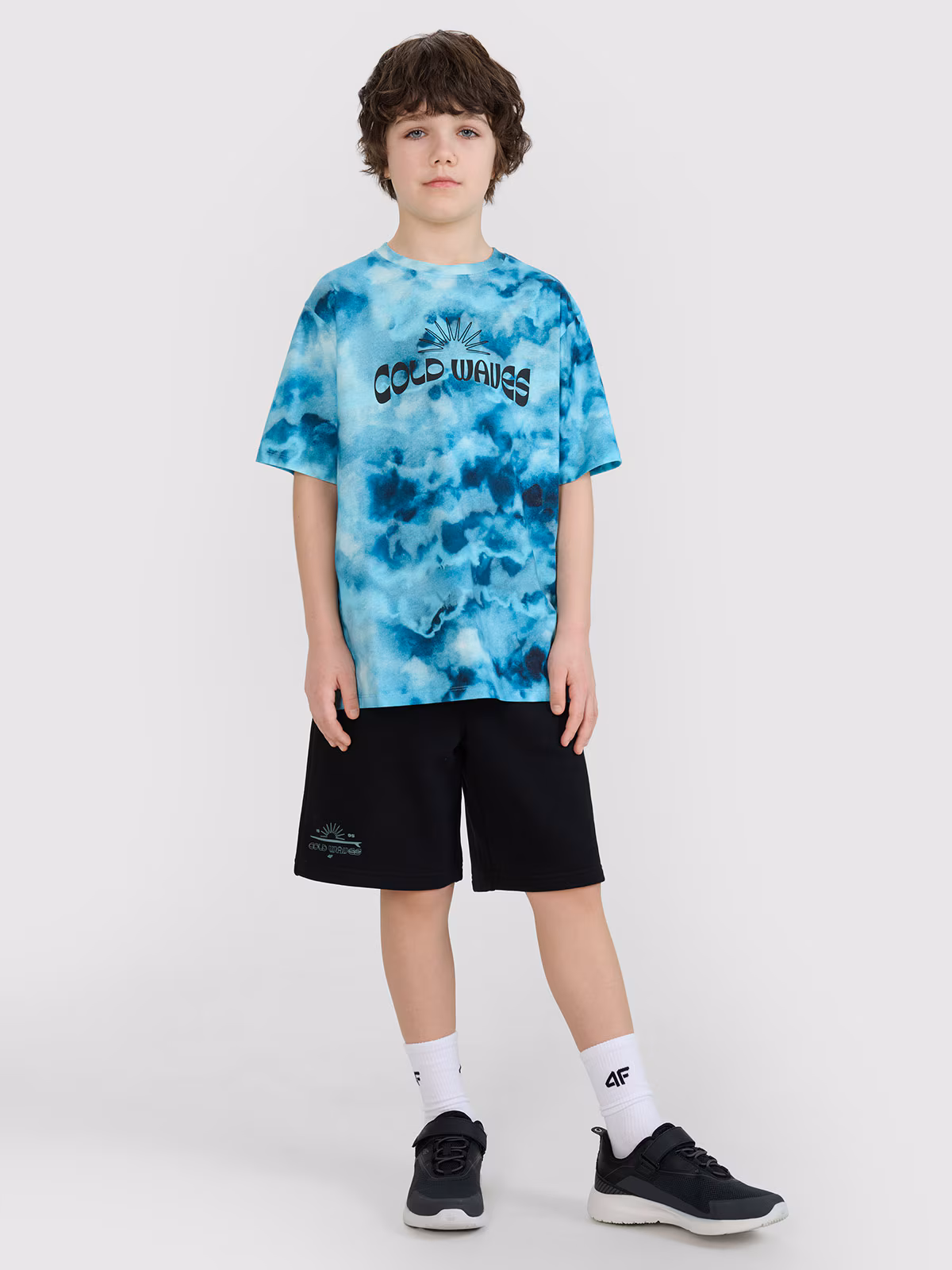 T-shirt oversize z nadrukiem chłopięcy - multikolor