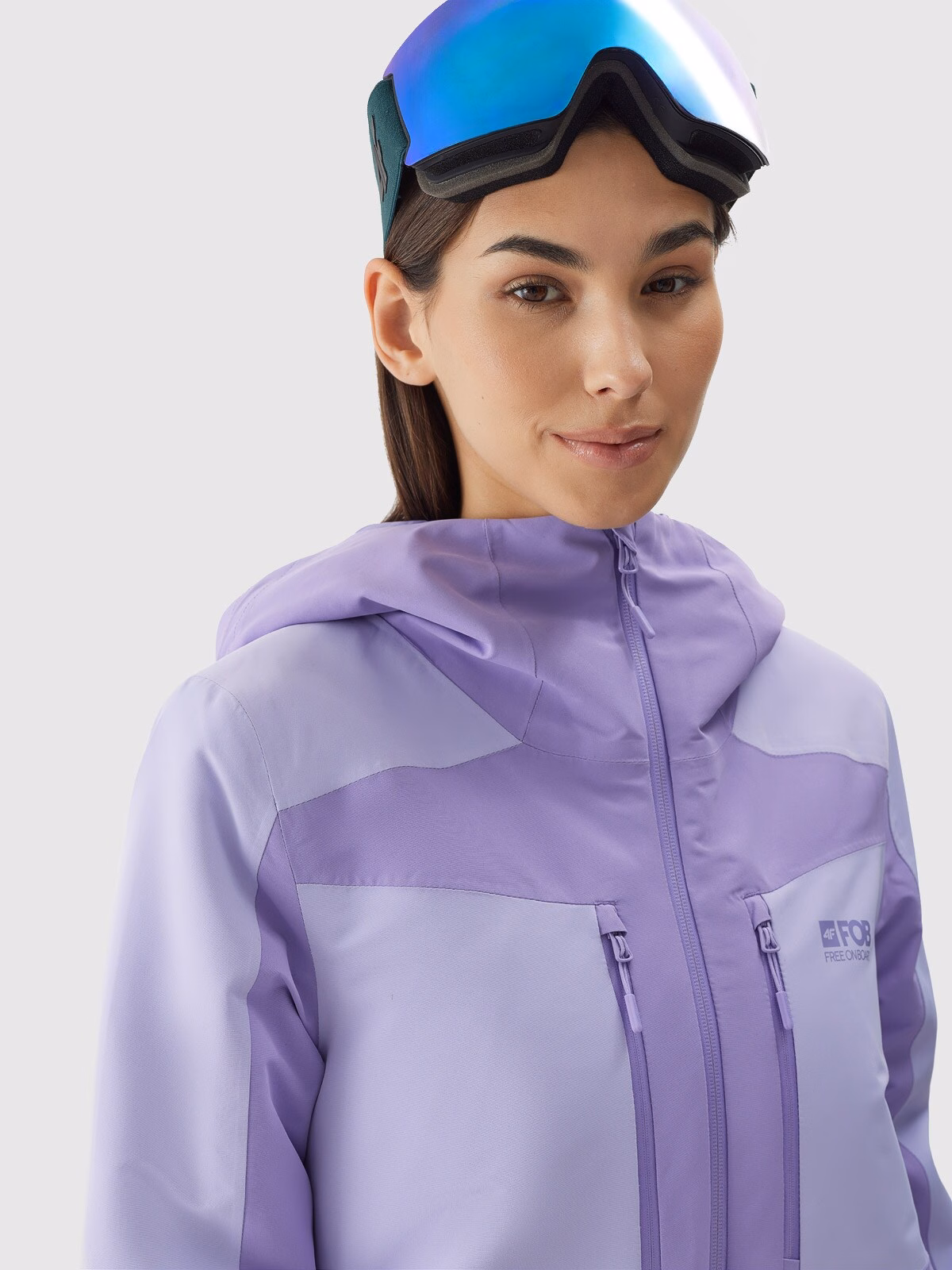 Kurtka snowboardowa membrana 10000 damska - fioletowa