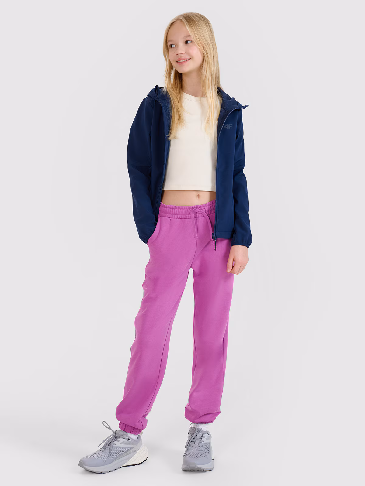 Kurtka softshell wiatroodporna membrana 5000 dziecięca - granatowa