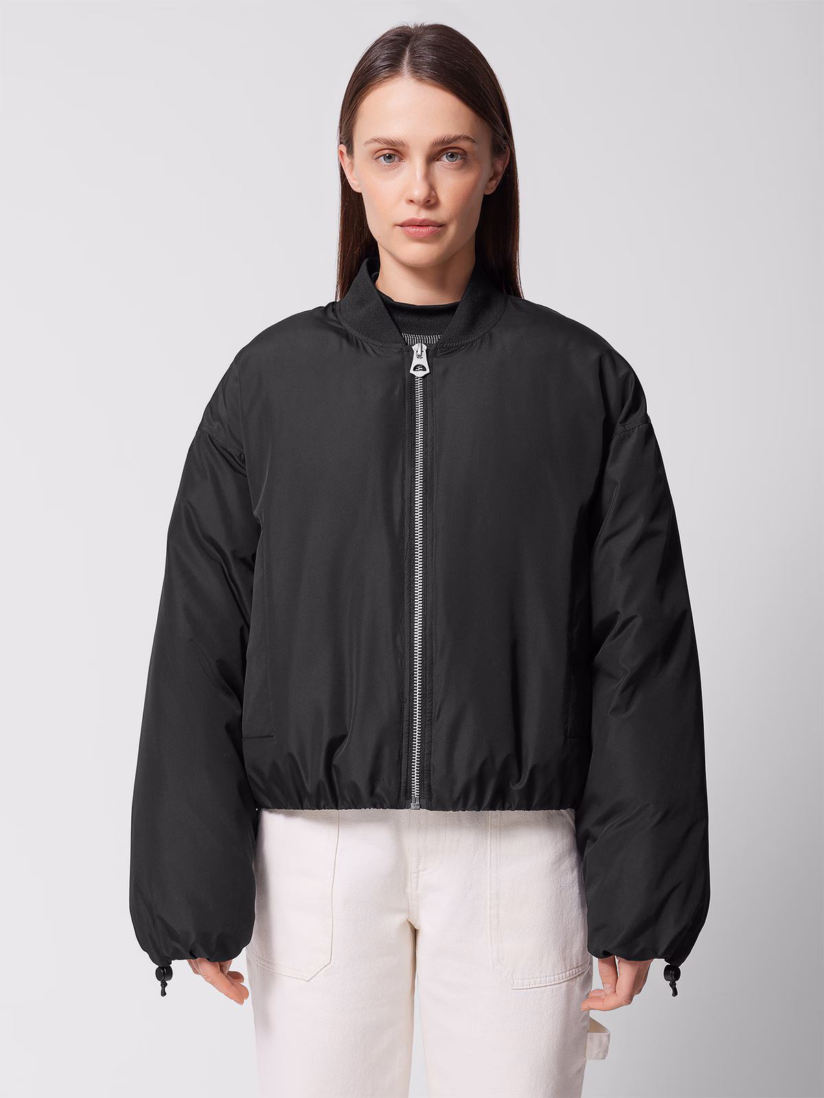 Kurtka oversize bomberka damska Outhorn - czarna