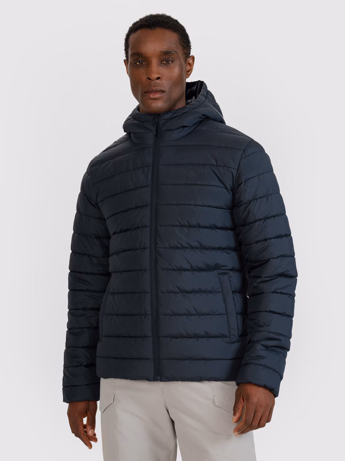 Kurtka puchowa z wypełnieniem syntetycznym męska - czarna