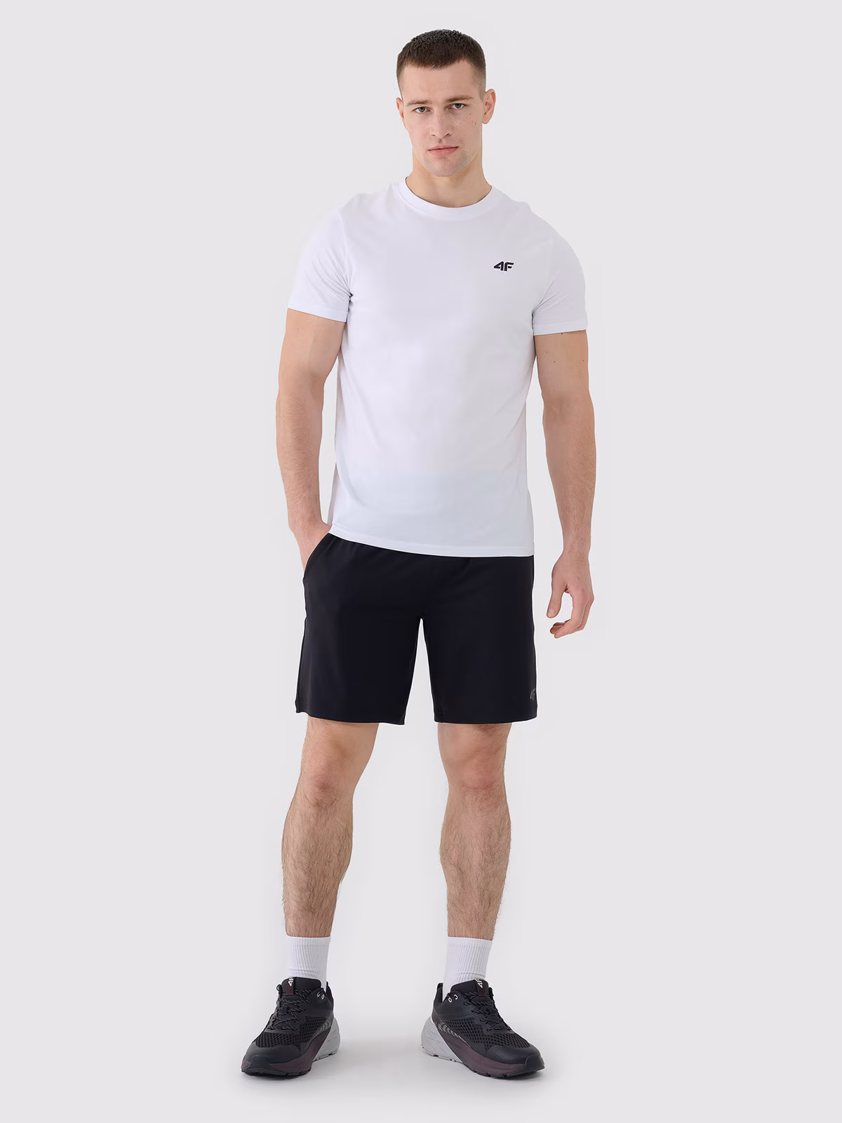 Spodenki treningowe regular szybkoschnące męskie - czarne