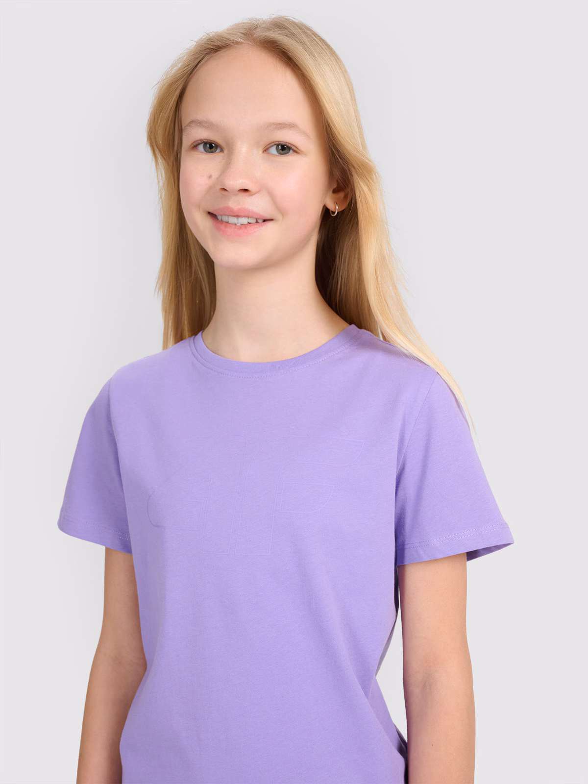 T-shirt regular z nadrukiem dziewczęcy - fioletowy