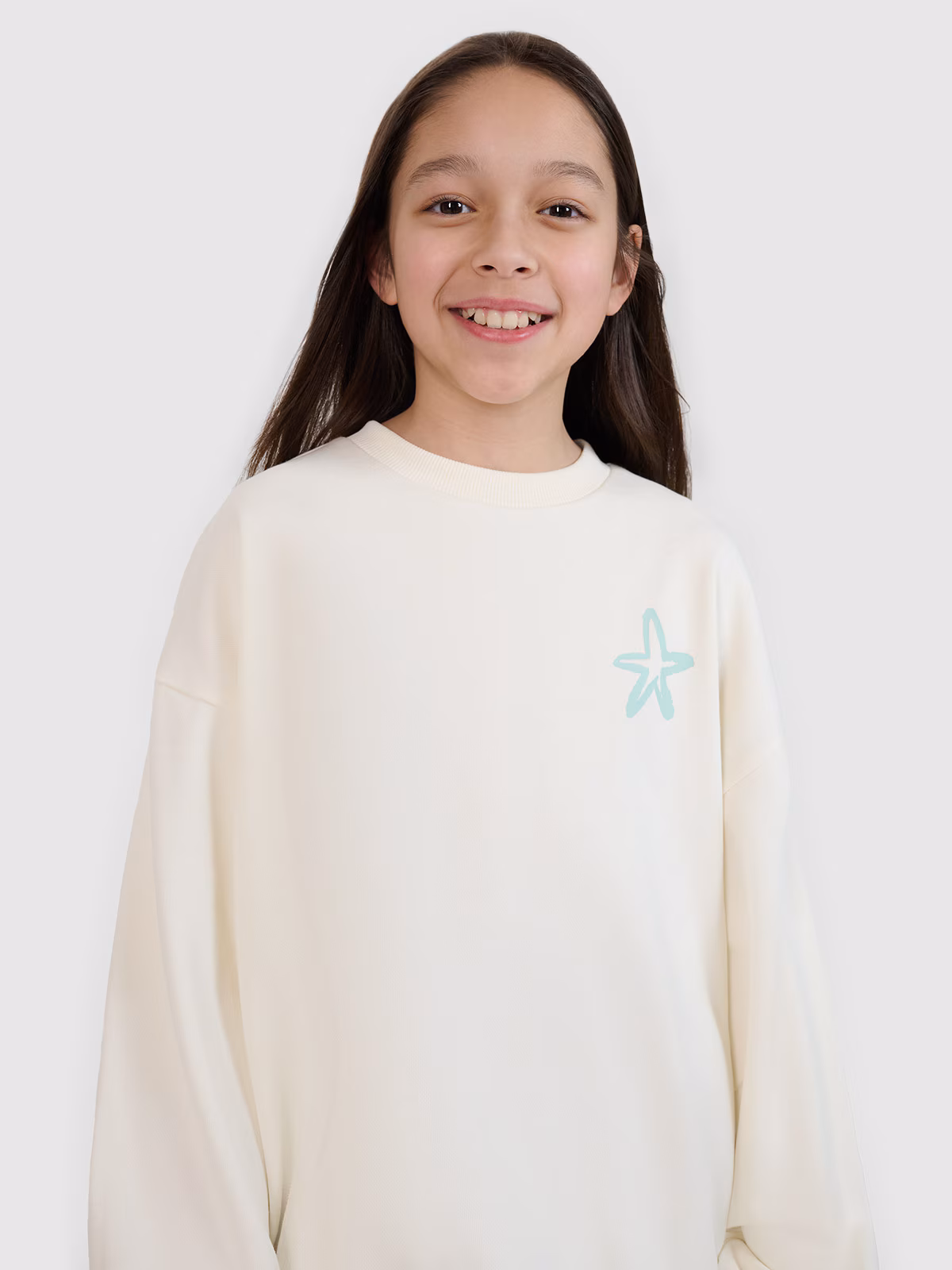 Bluza dresowa nierozpinana bez kaptura dziewczęca - różowa