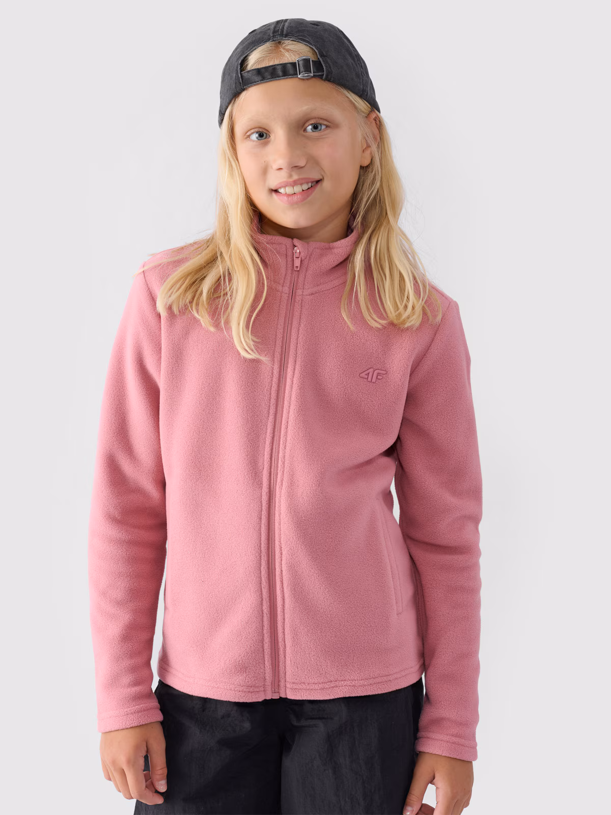 Polar slim ze stójką dziewczęcy - różowy