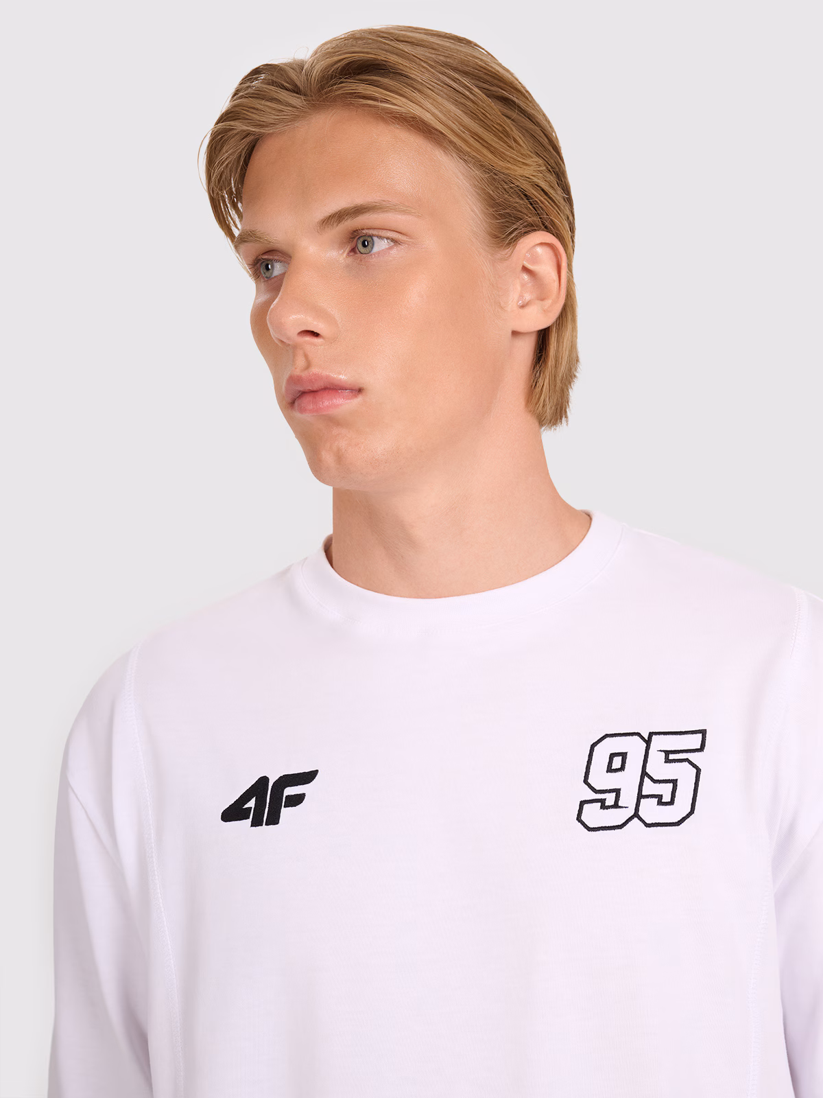 Longsleeve regular męski 4F x Bartosz Zmarzlik - biały