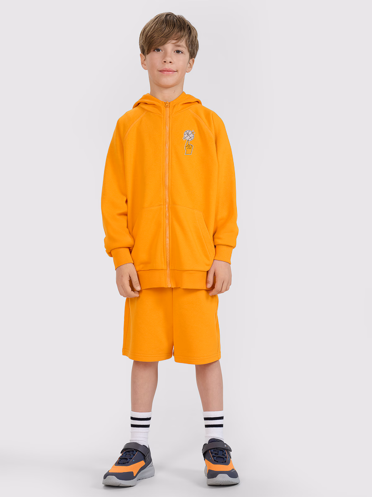 Bluza dresowa rozpinana z kapturem chłopięca - beżowa