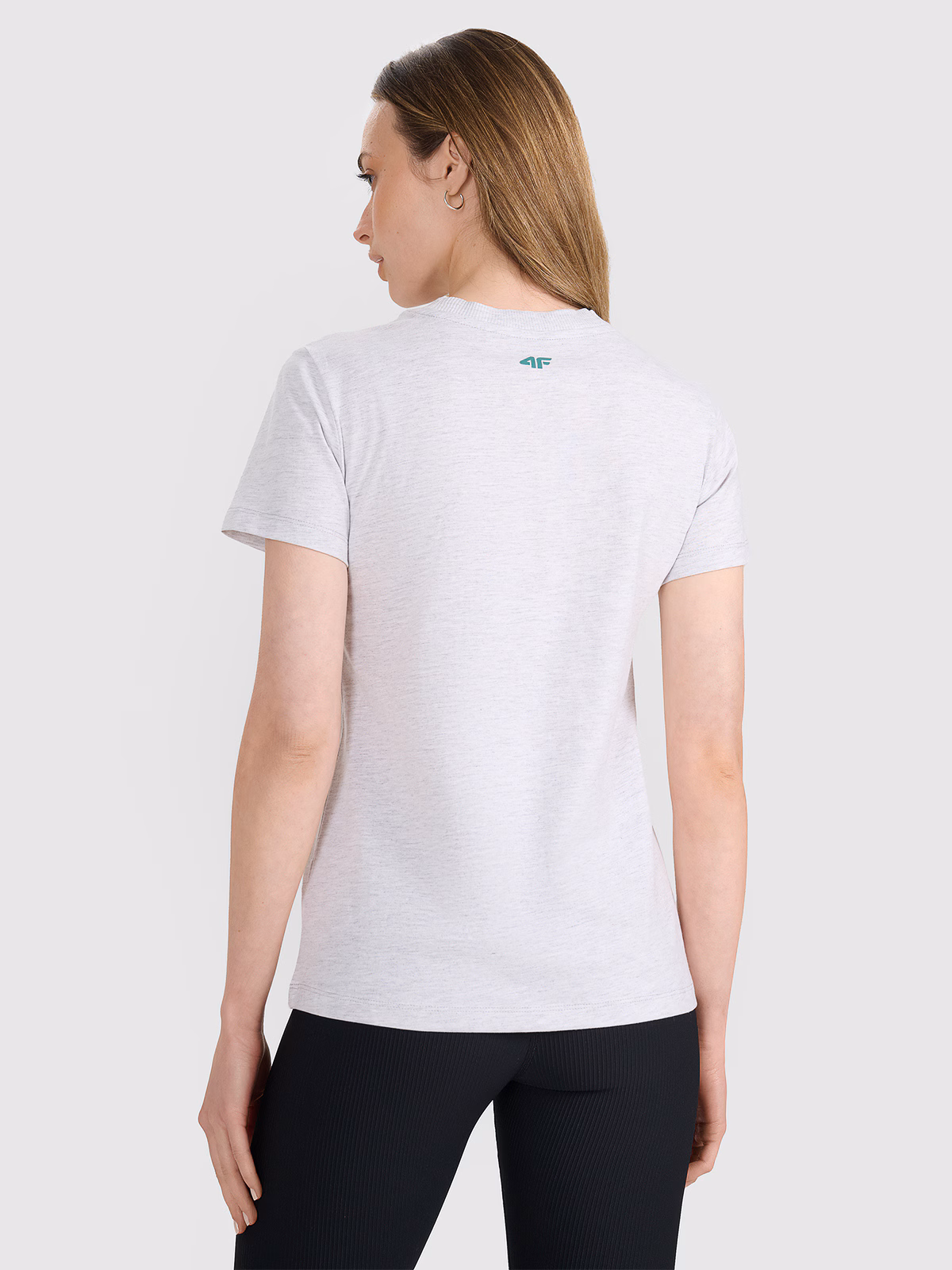 T-shirt regular z nadrukiem damski - biały