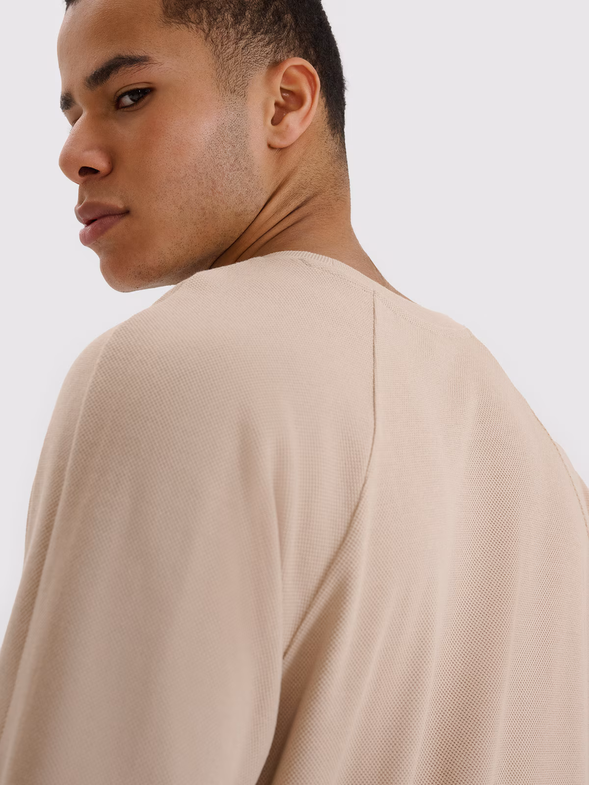 T-shirt oversize z modalem męski - biała