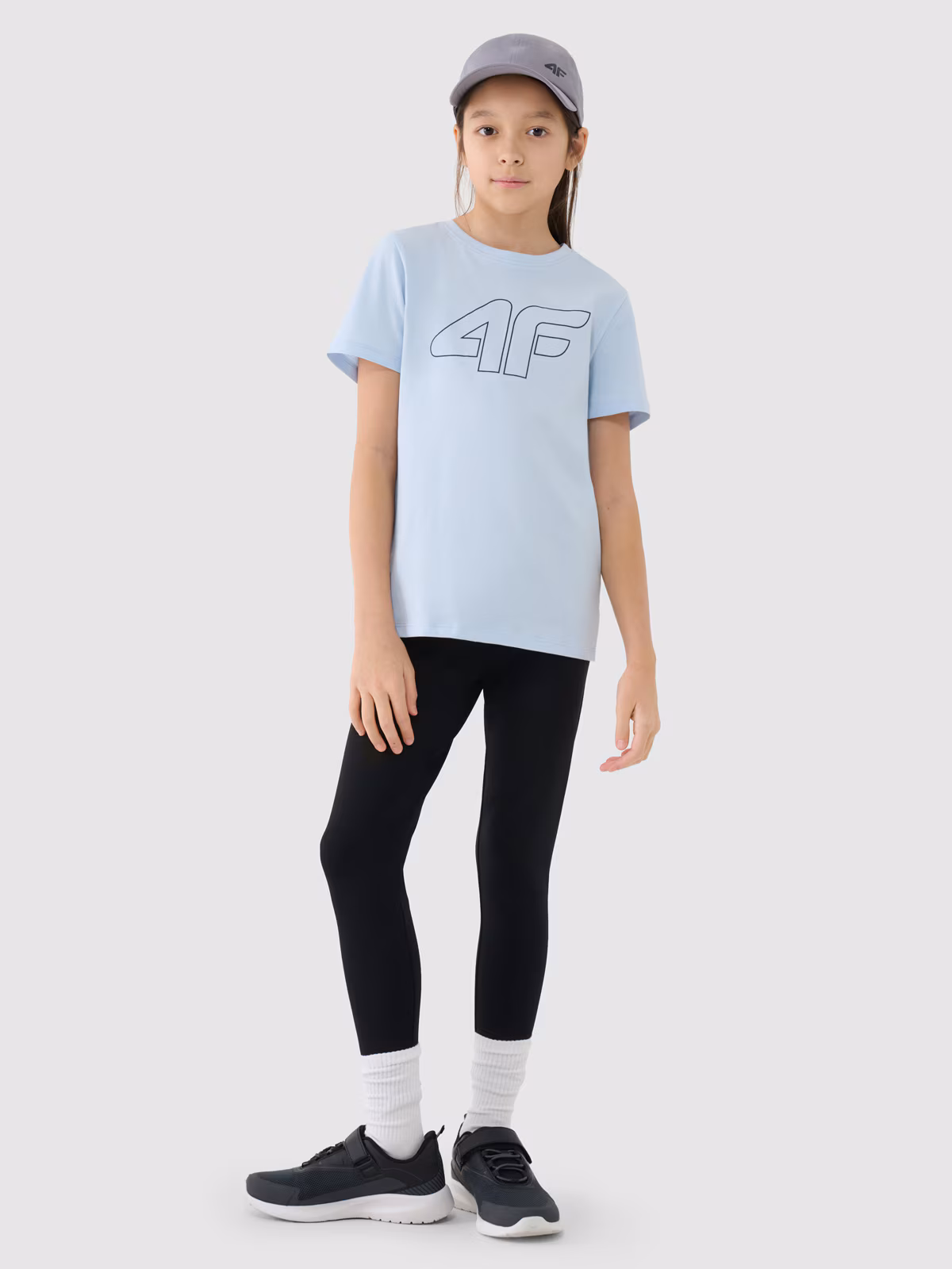 Legginsy dzianinowe dziewczęce - czarne