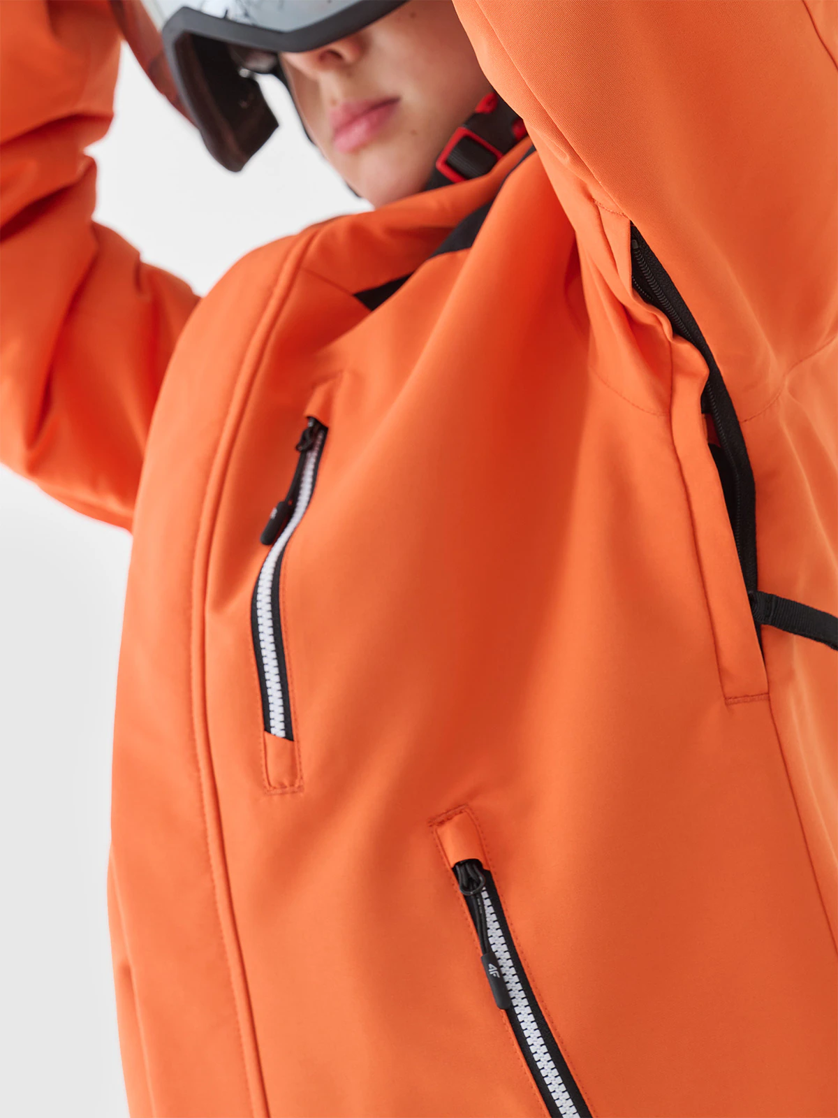 Kurtka snowboardowa membrana 8000 chłopięca - pomarańczowa