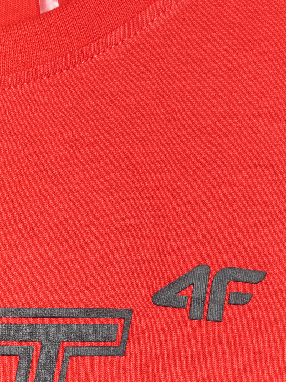 T-shirt oversize z nadrukiem dziecięcy - czerwony