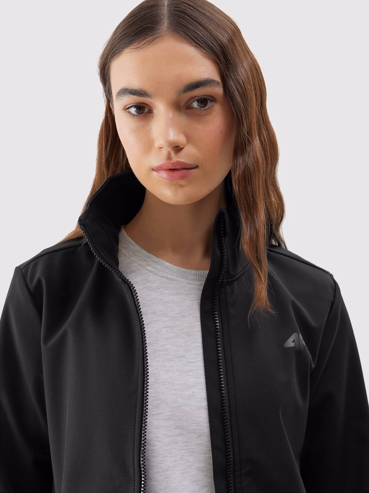 Kurtka softshell wiatroodporna membrana 5000 damska - czarna