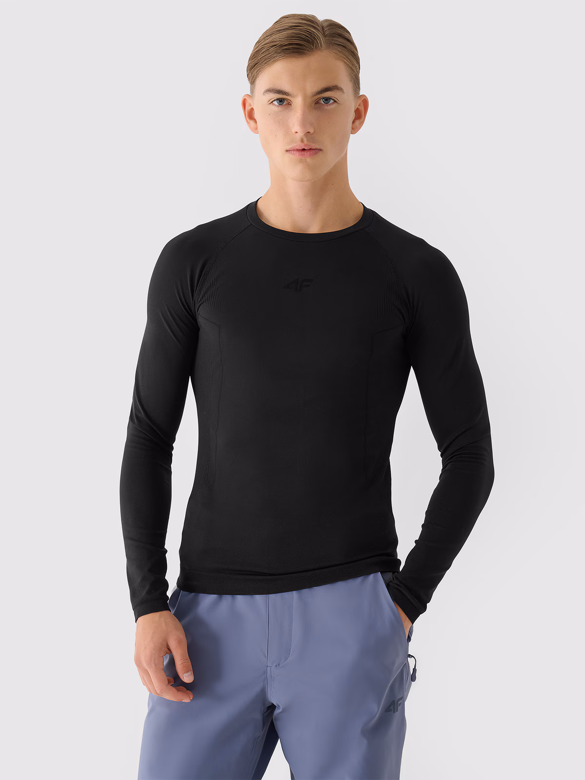 Bielizna termoaktywna bezszwowa (góra) męska - czarna