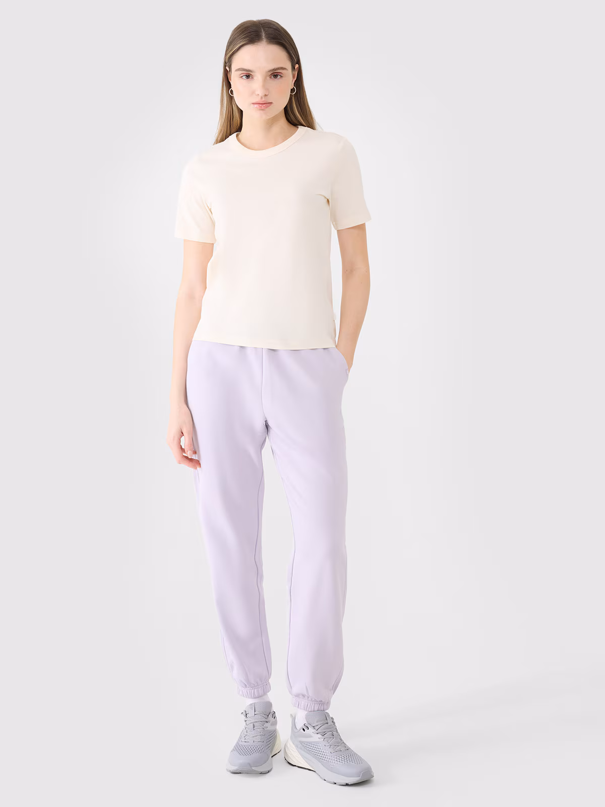 Spodnie dresowe joggery damskie - szare