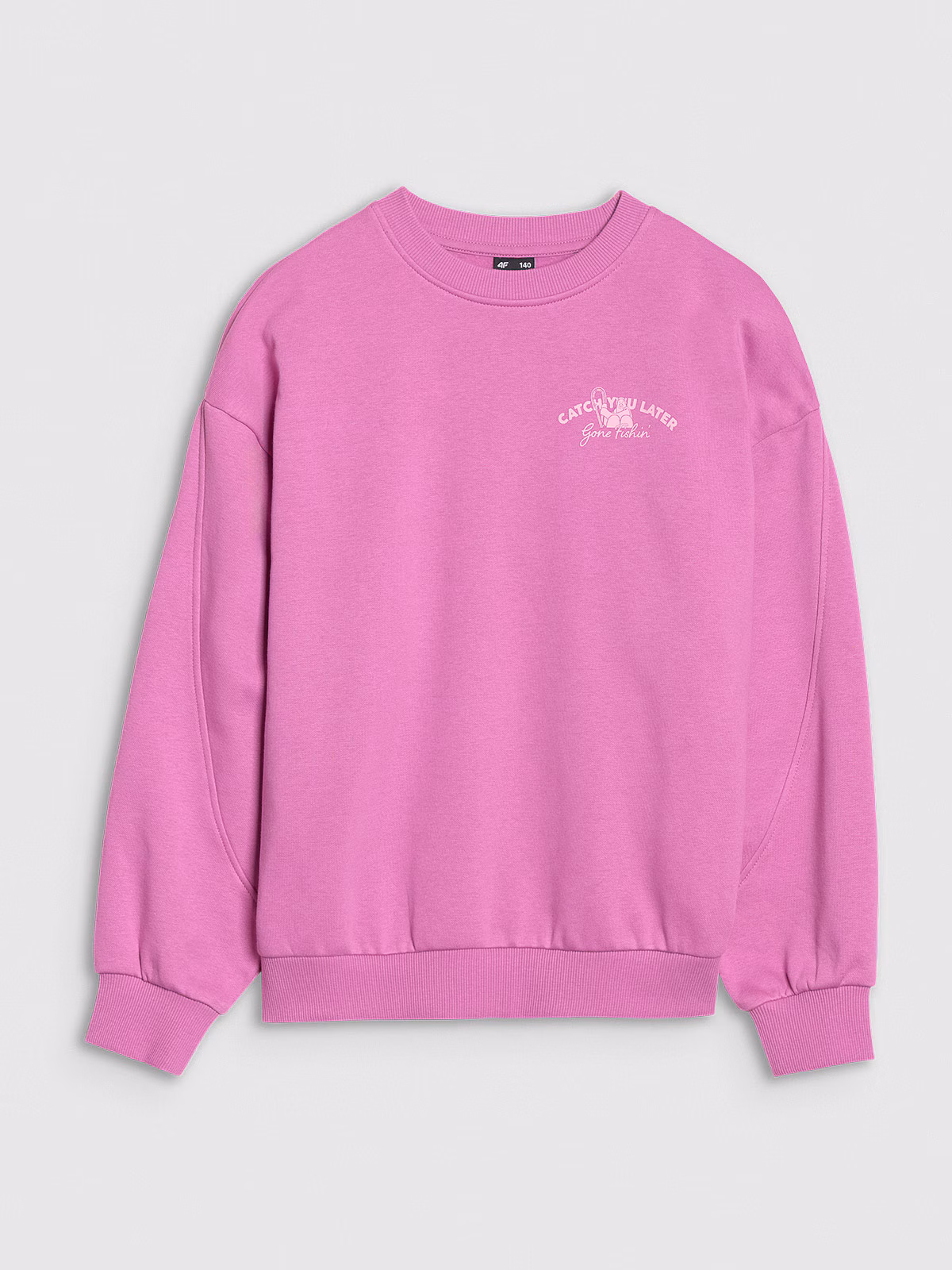 Bluza dresowa nierozpinana bez kaptura dziewczęca - różowa