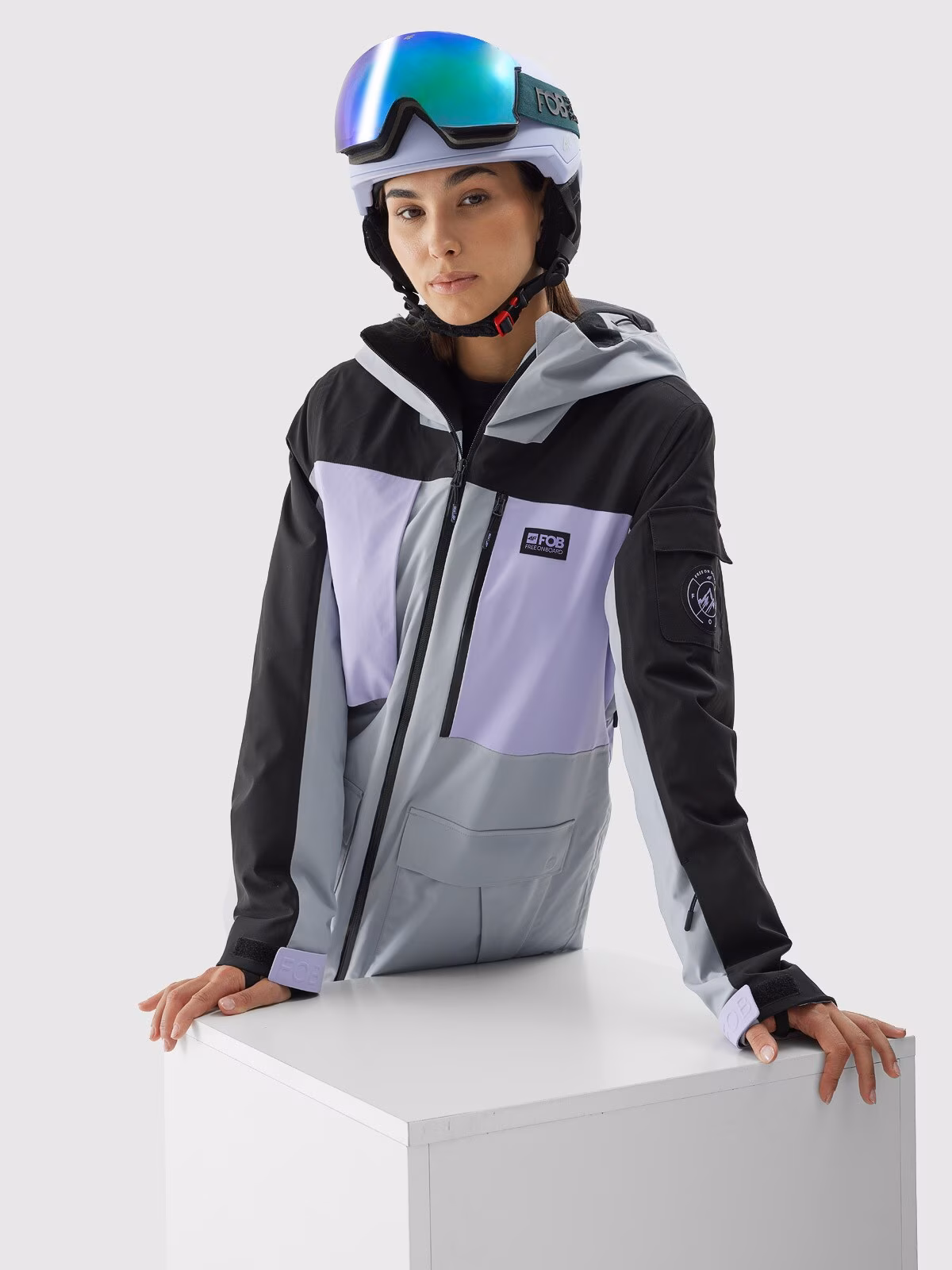 Kurtka snowboardowa membrana 15000 damska - fioletowa