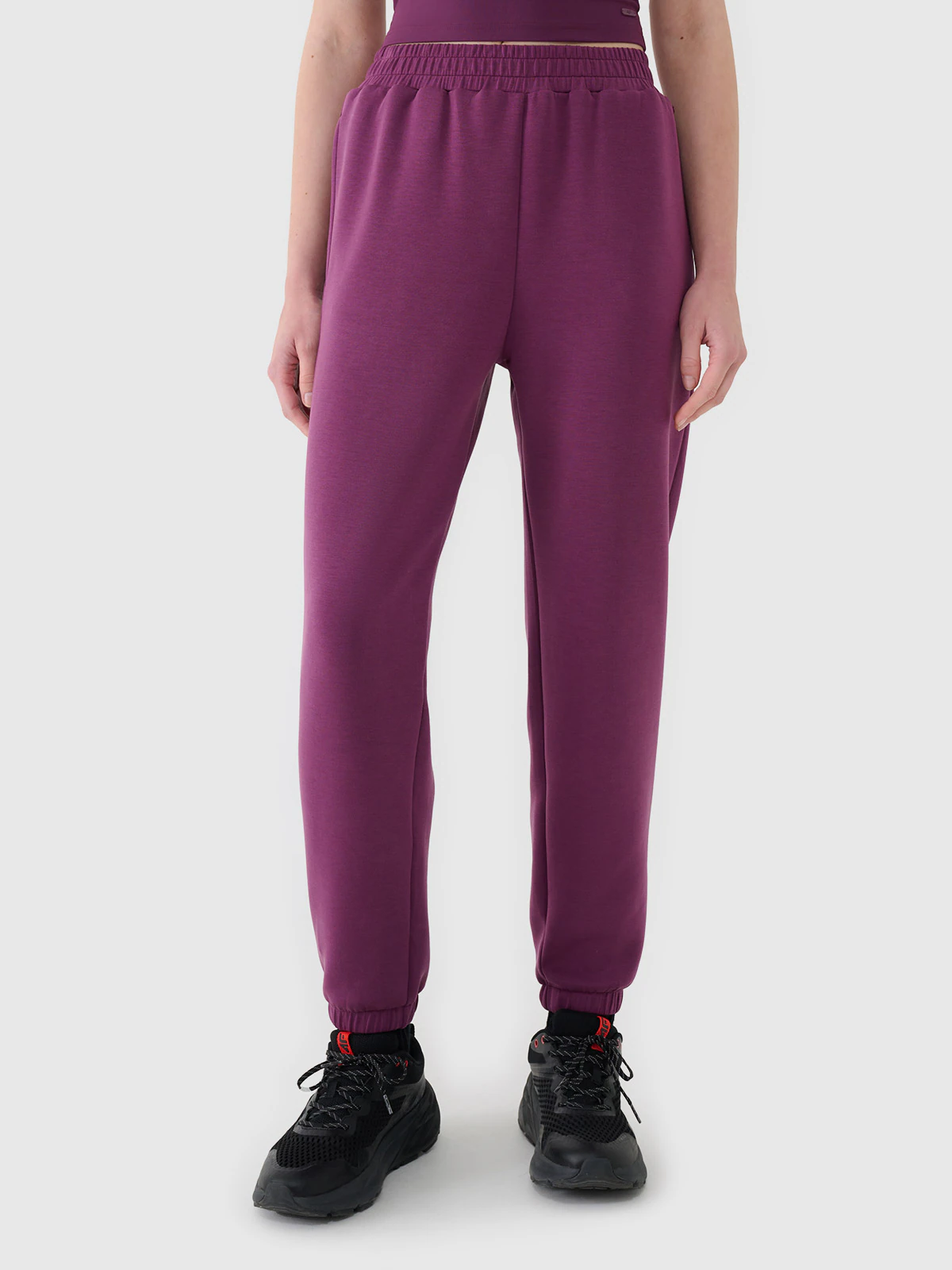 Spodnie dresowe joggery z modalem damskie - beżowe