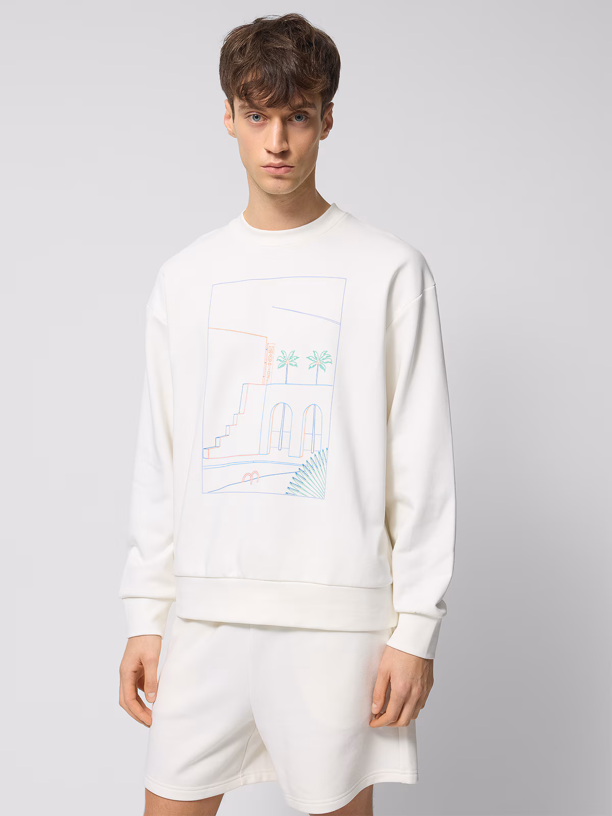 Bluza dresowa nierozpinana bez kaptura męska Outhorn - beżowa