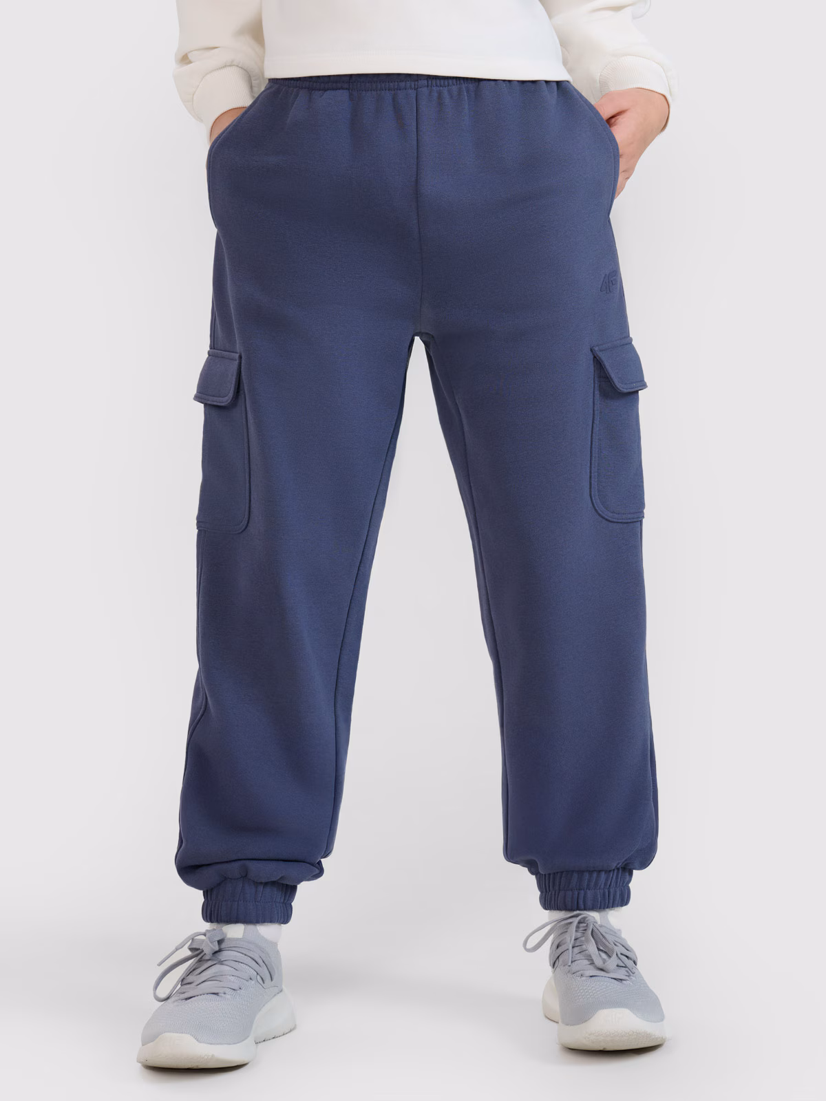 Spodnie dresowe joggery dziewczęce - szare