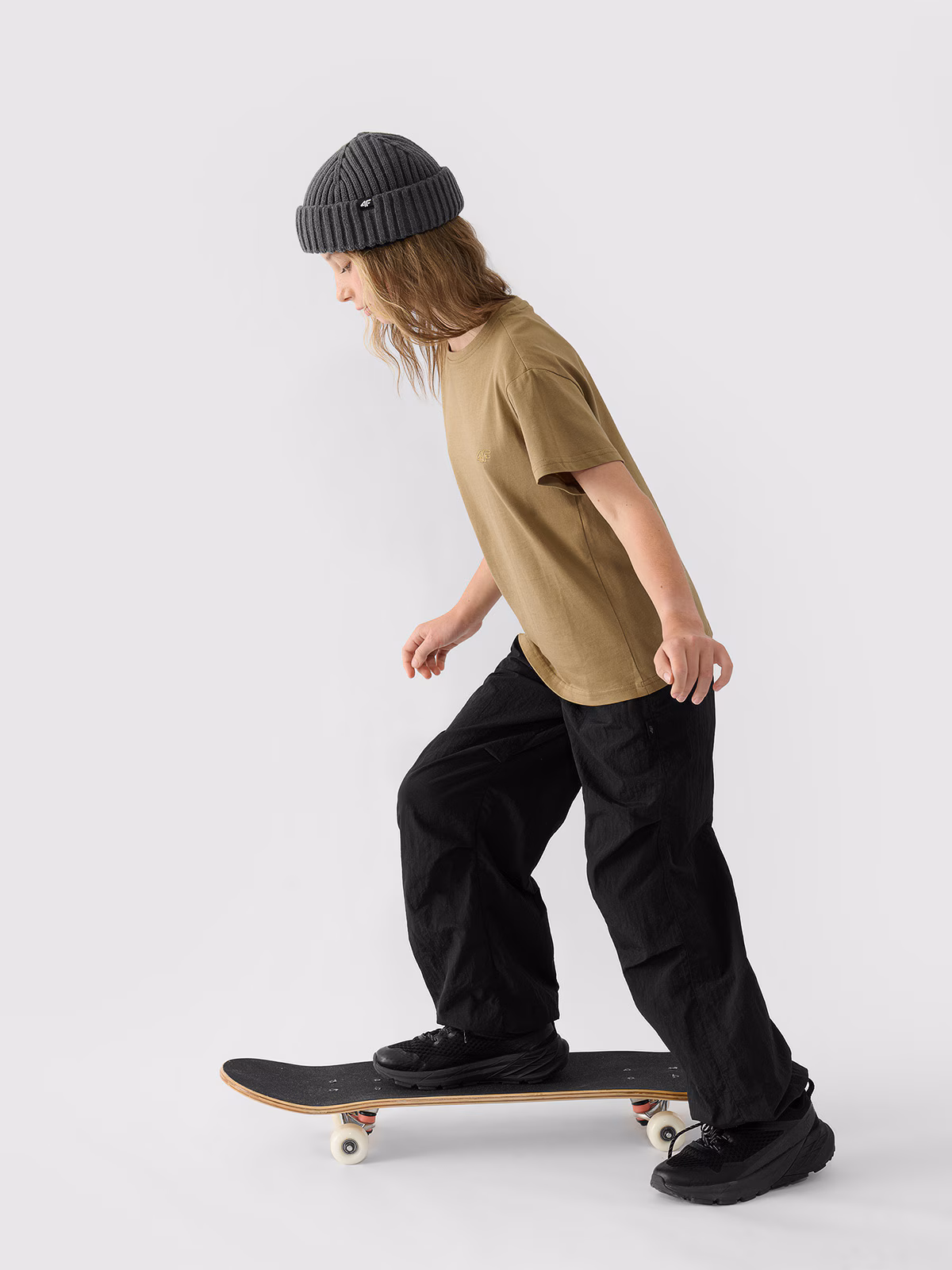 T-shirt gładki dziewczęcy - fioletowy