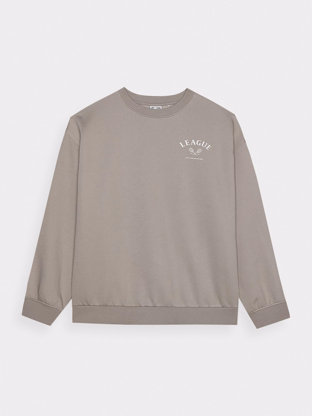 Bluza dresowa nierozpinana bez kaptura dziewczęca - szara