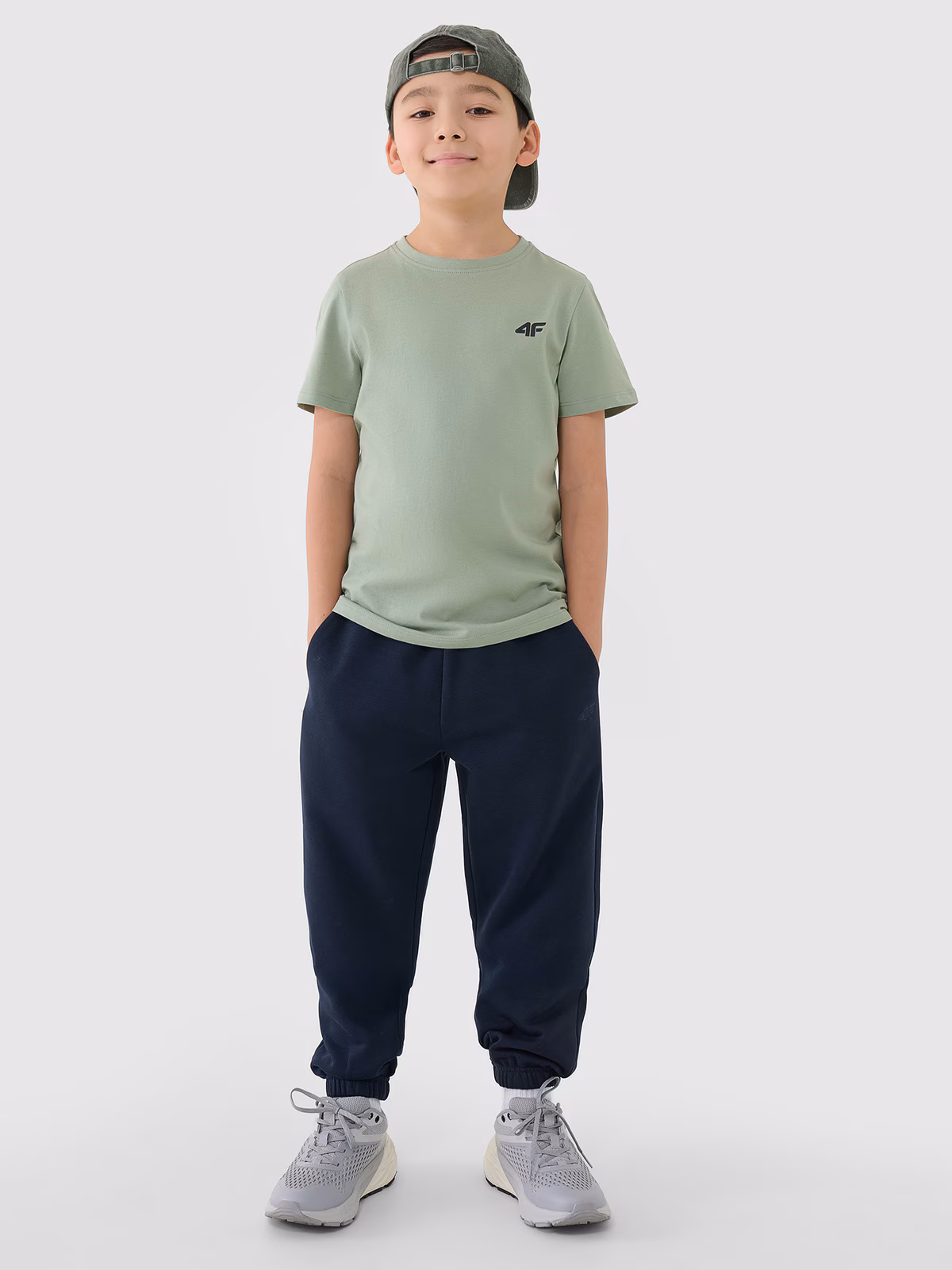 T-shirt regular gładki chłopięcy - czerwony