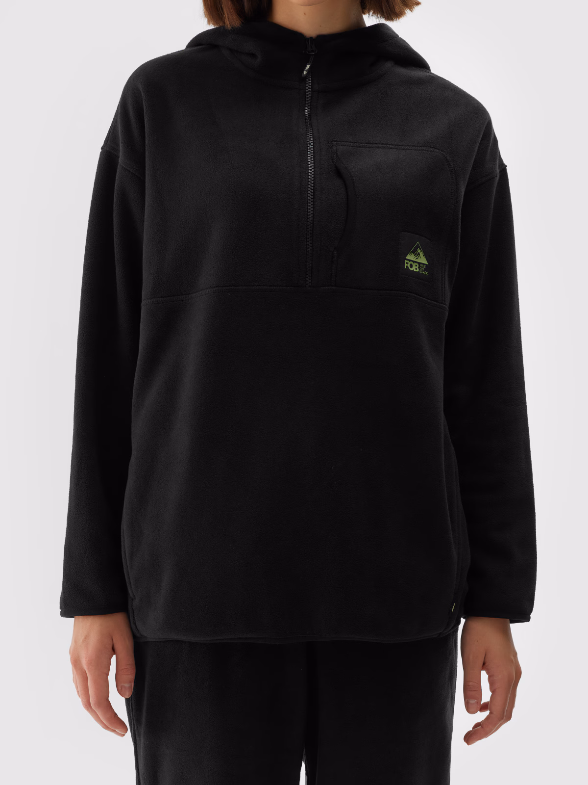 Polar z kapturem regular damski - zielony