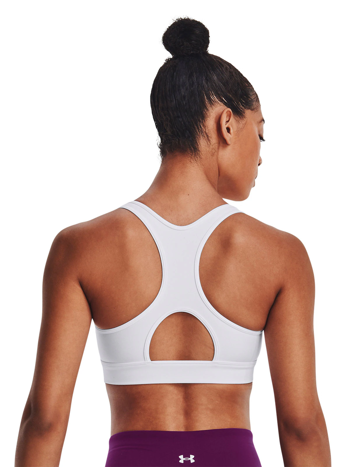 Biustonosz treningowy Under Armour UA HeatGear Mid Padless - biały