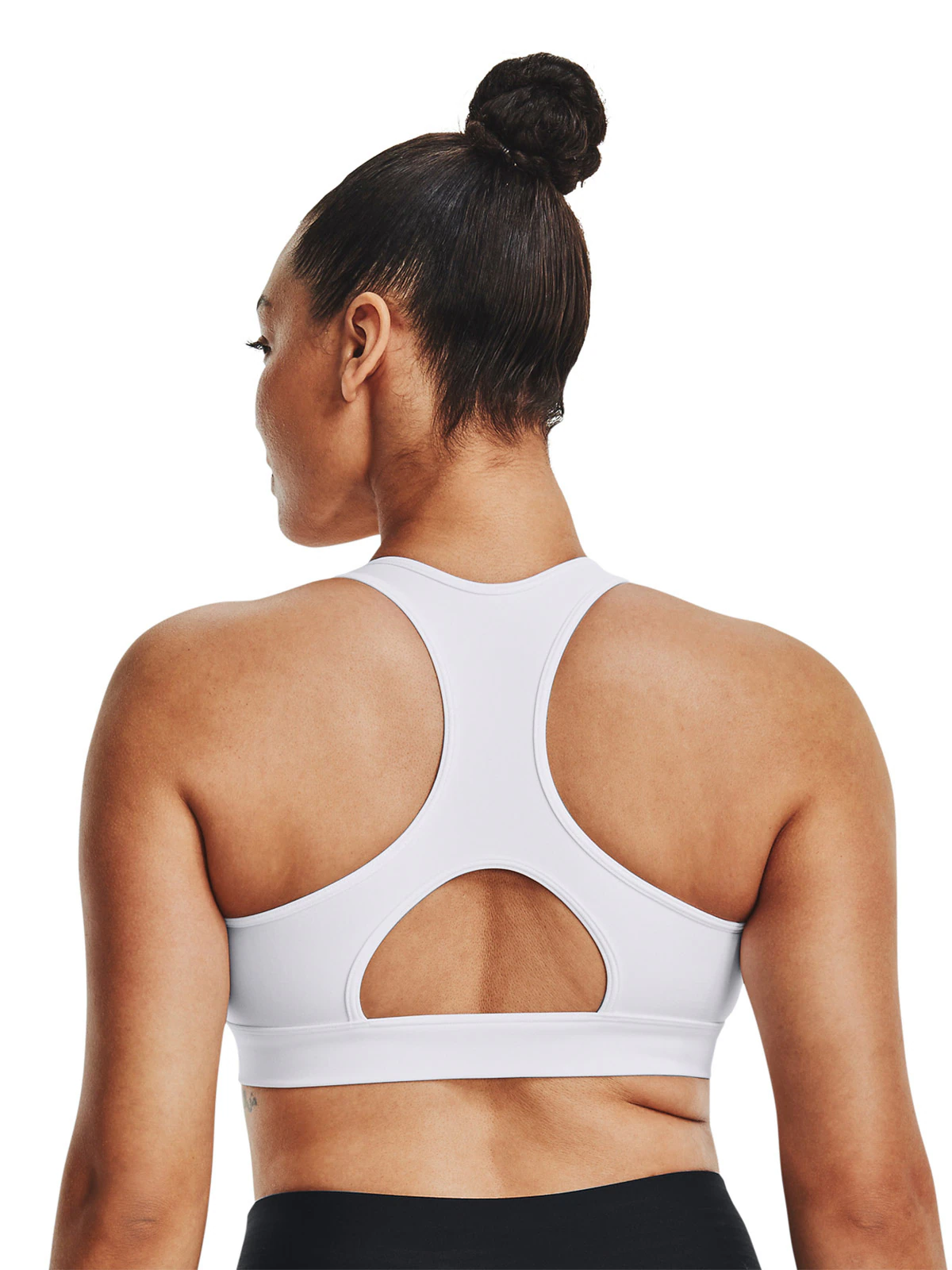 Biustonosz treningowy Under Armour UA HeatGear Mid Padless - biały