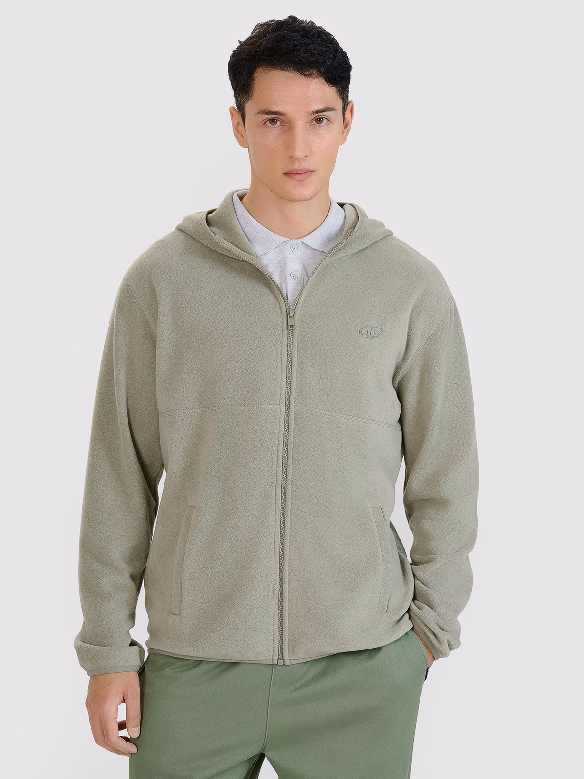 Polar regular z kapturem męski - granatowy