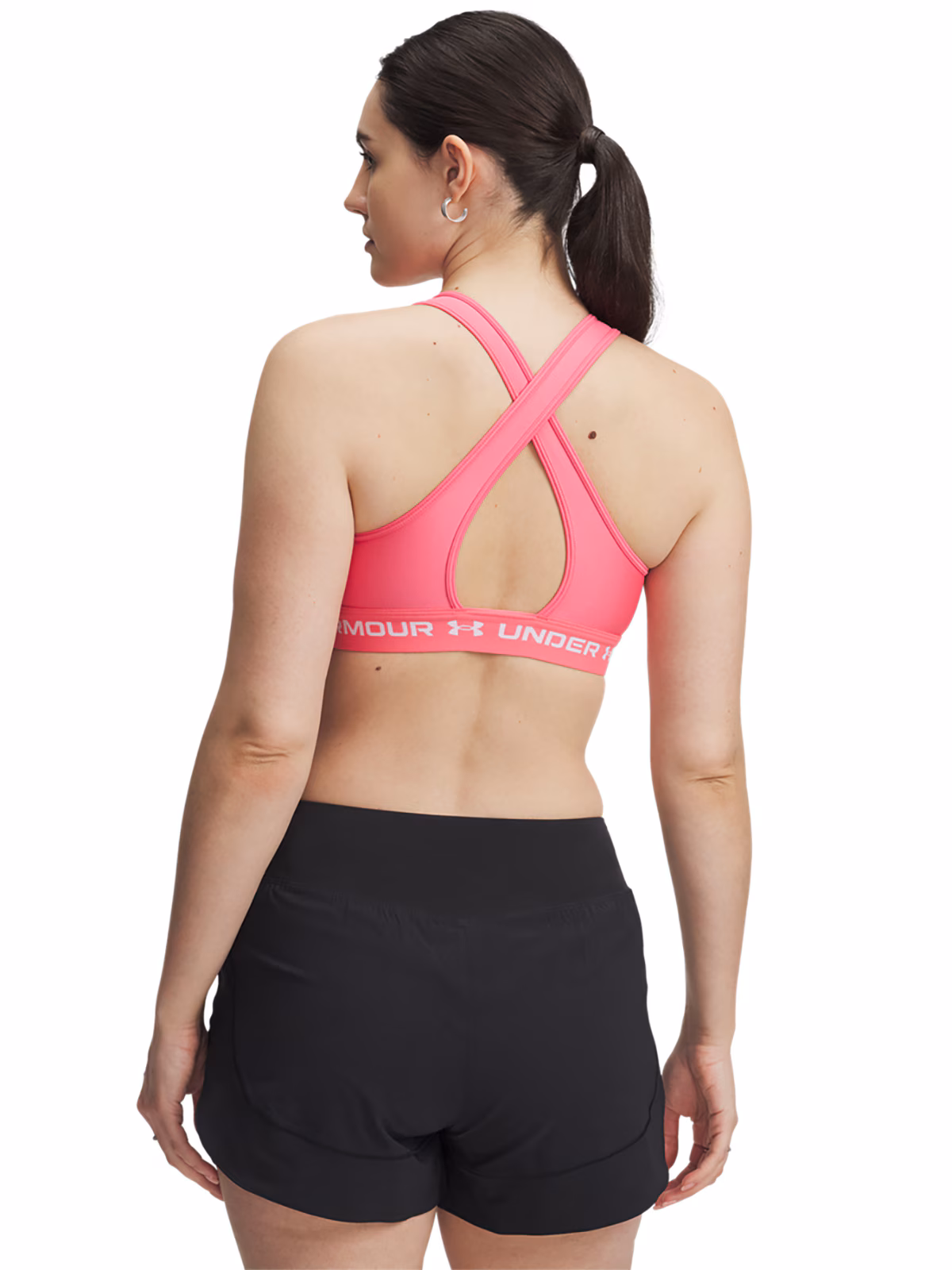Biustonosz treningowy Under Armour Crossback Mid Bra - różowy