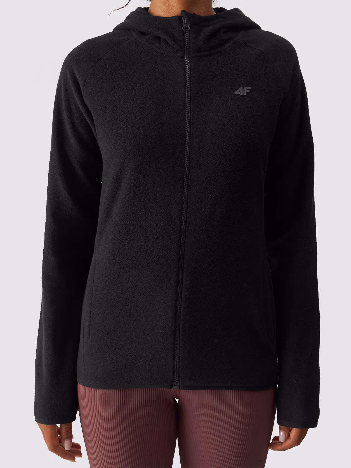 Polar z kapturem regular damski - czarny