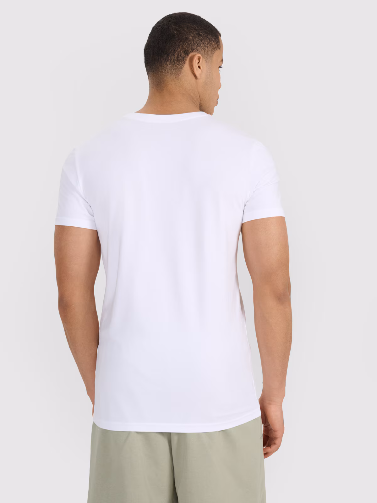 T-shirt slim gładki męski (2-pack) - czarny