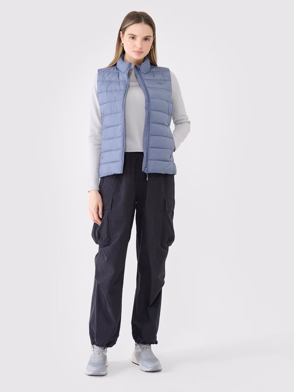 Bezrękawnik puchowy z wypełnieniem syntetycznym damski - granatowy