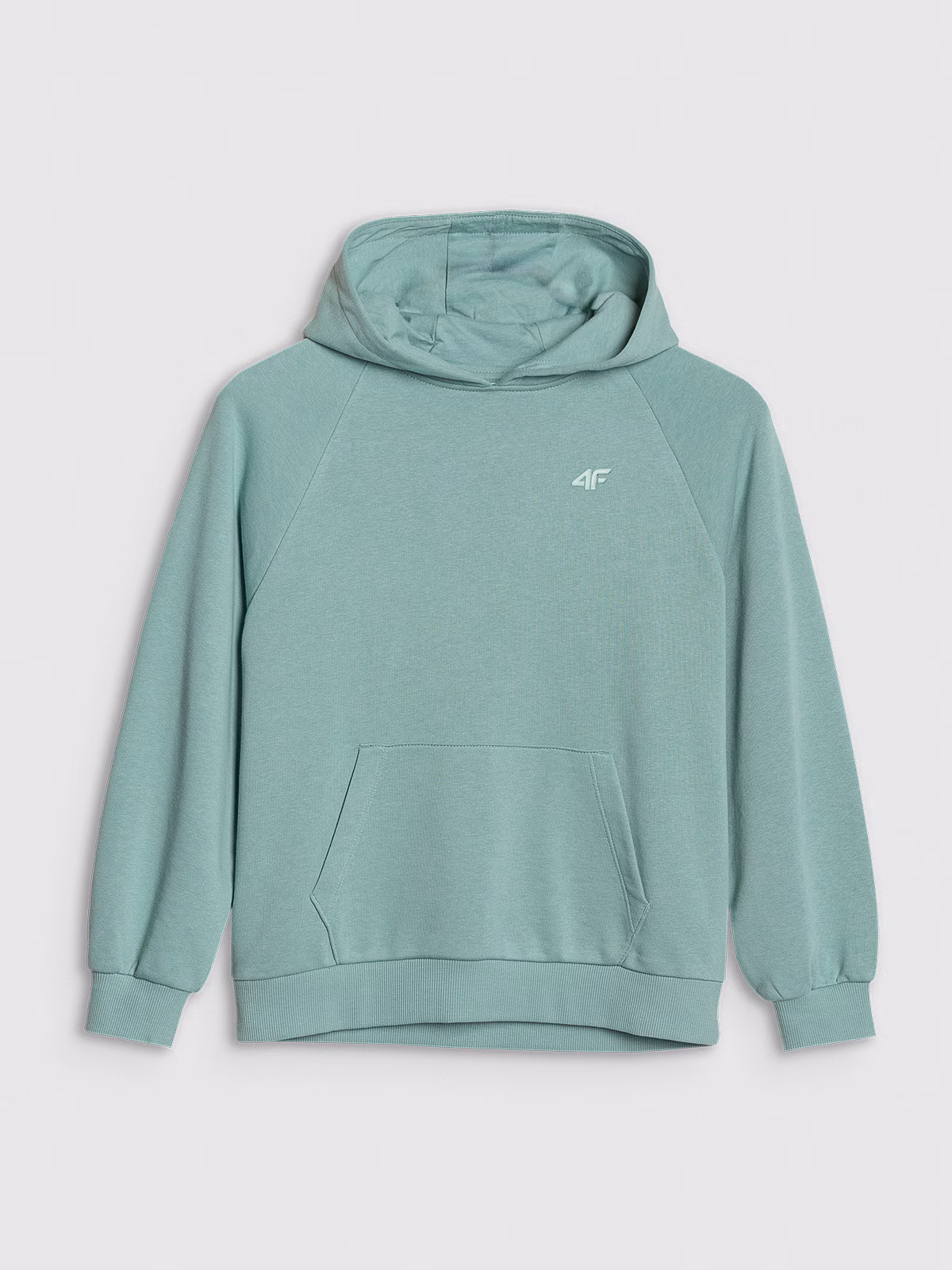 Bluza dresowa nierozpinana z kapturem dziewczęca - miętowa