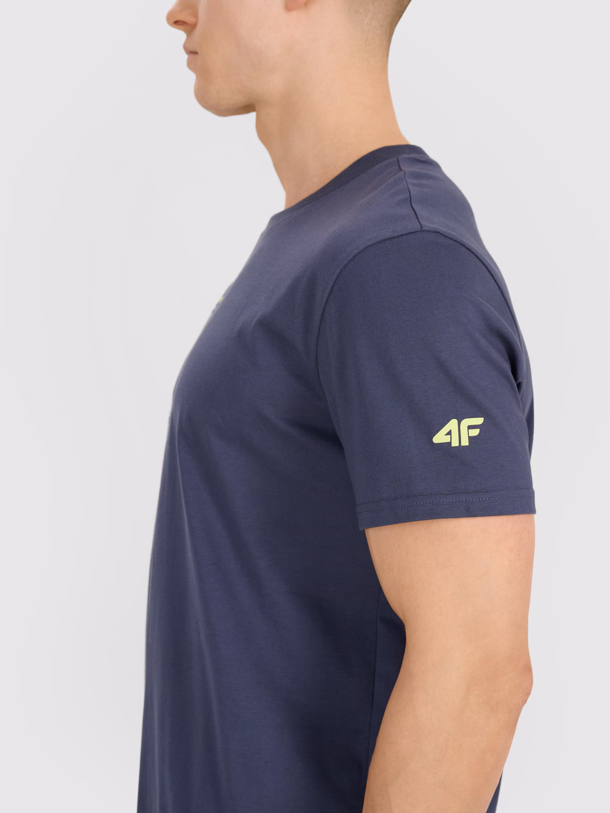 T-shirt regular z nadrukiem męski - turkusowy