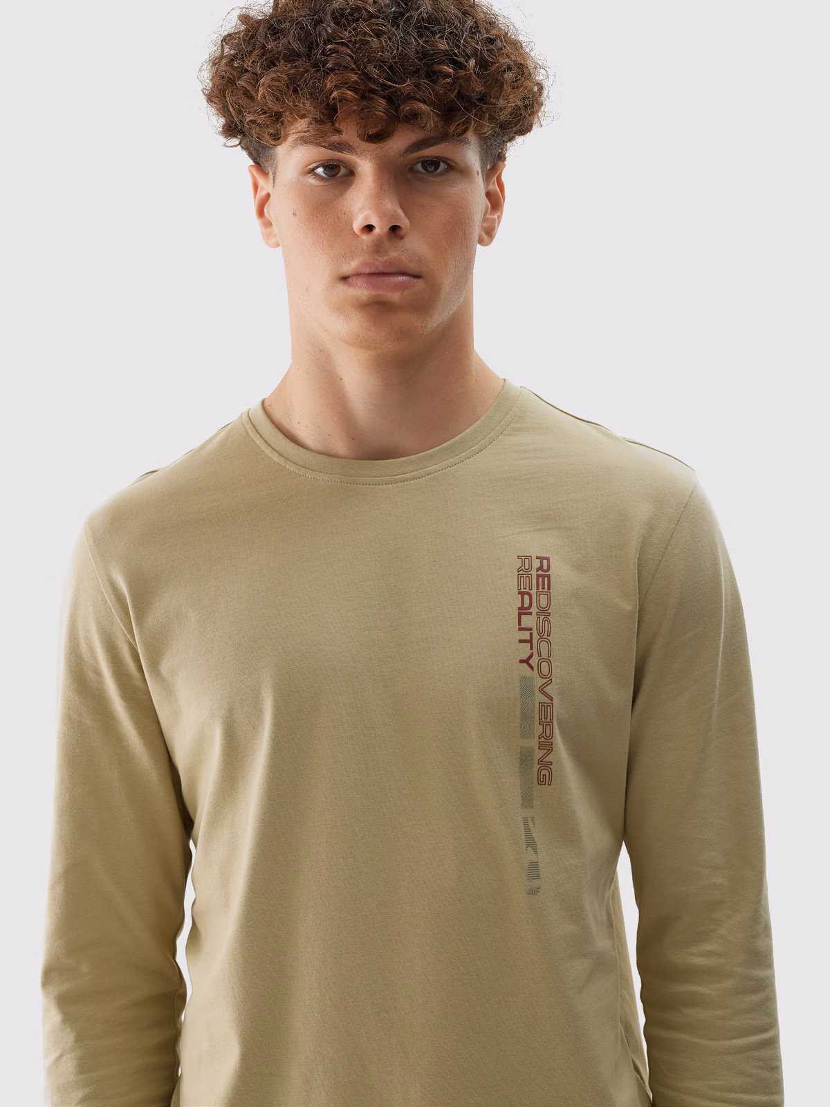 Longsleeve regular męski - khaki