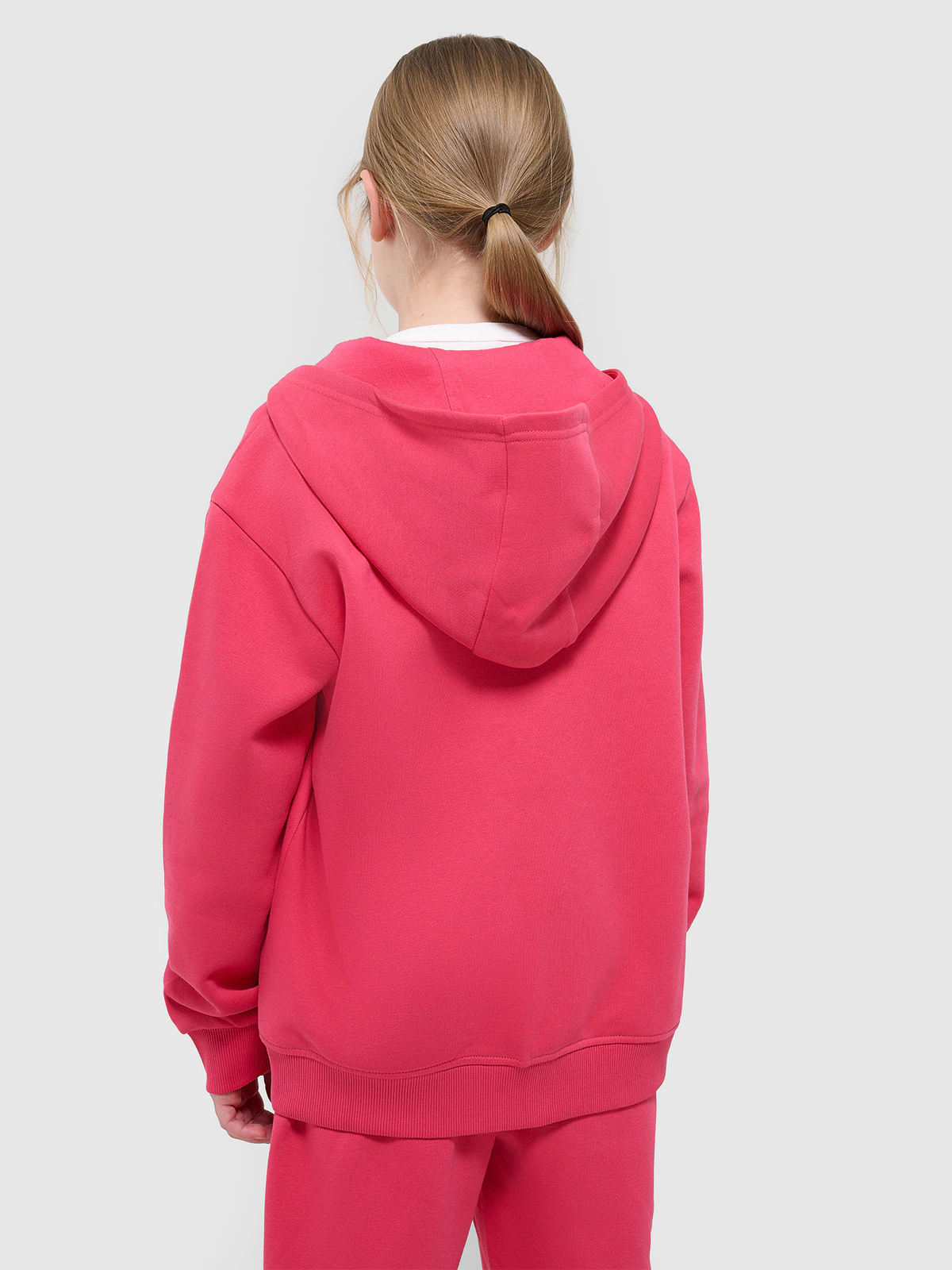 Bluza dresowa rozpinana z kapturem dziewczęca - fioletowa