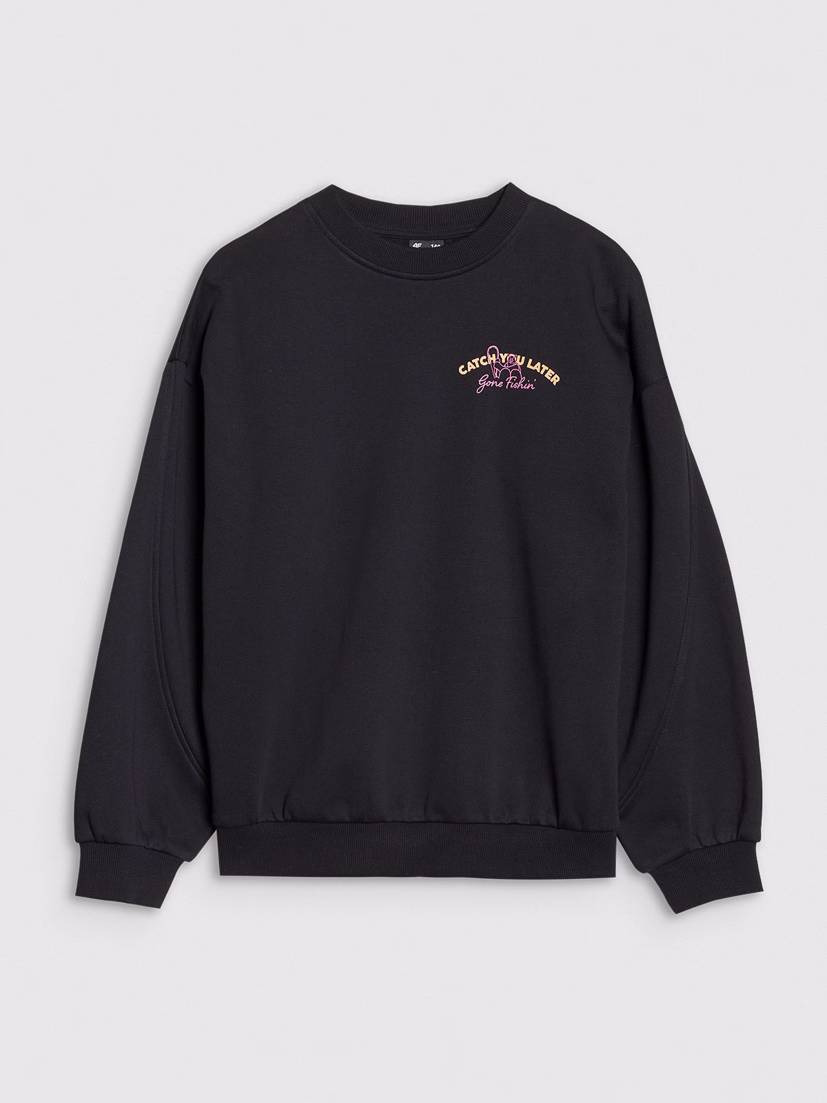 Bluza dresowa nierozpinana bez kaptura dziewczęca - różowa