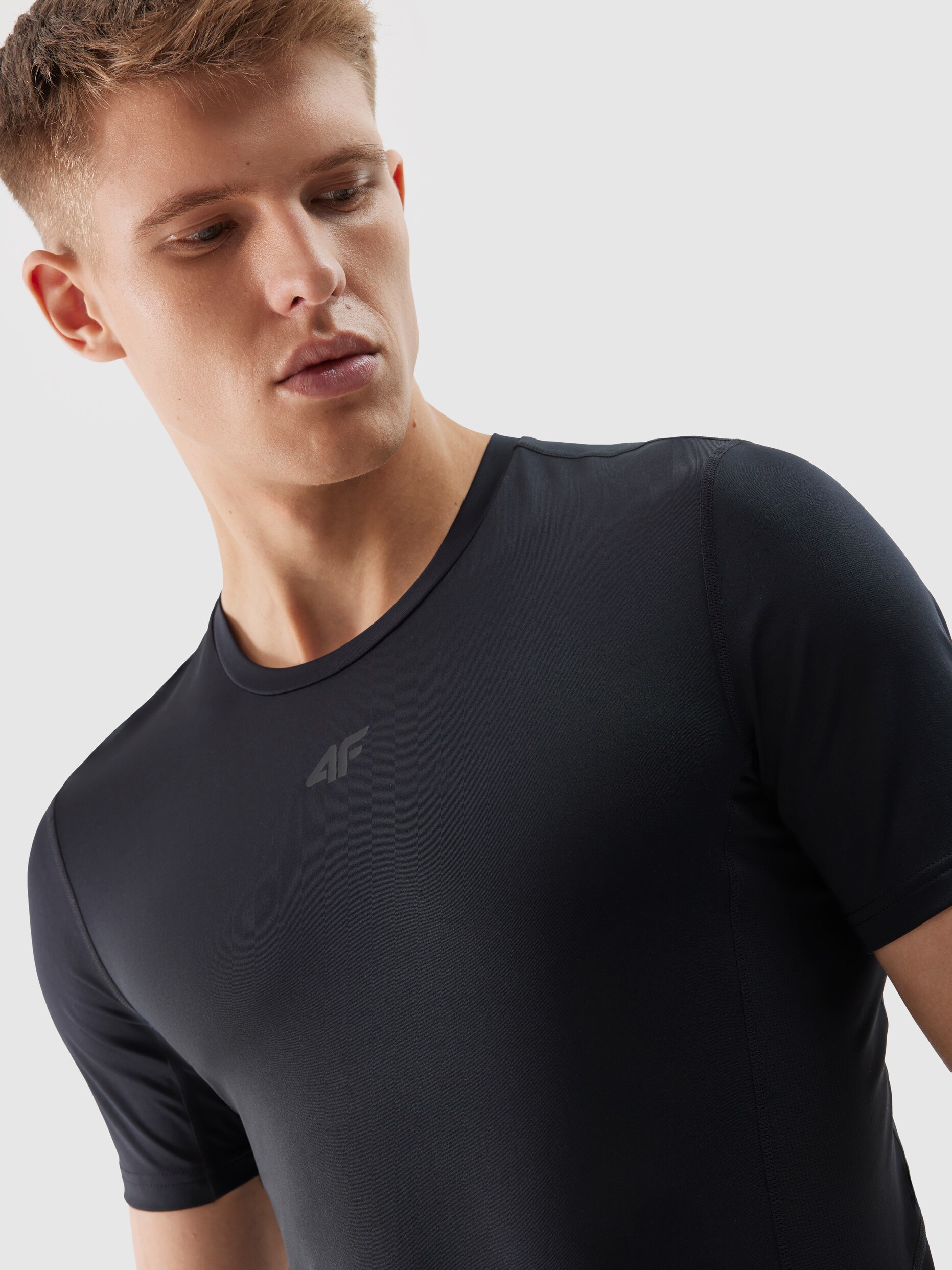 Koszulka treningowa slim z materiałów z recyklingu męska - pomarańczowa