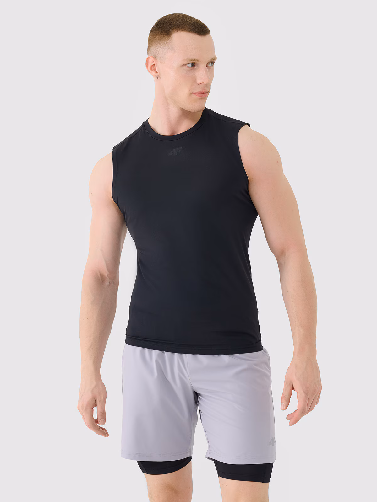 Tank top treningowy szybkoschnący męski - czarny