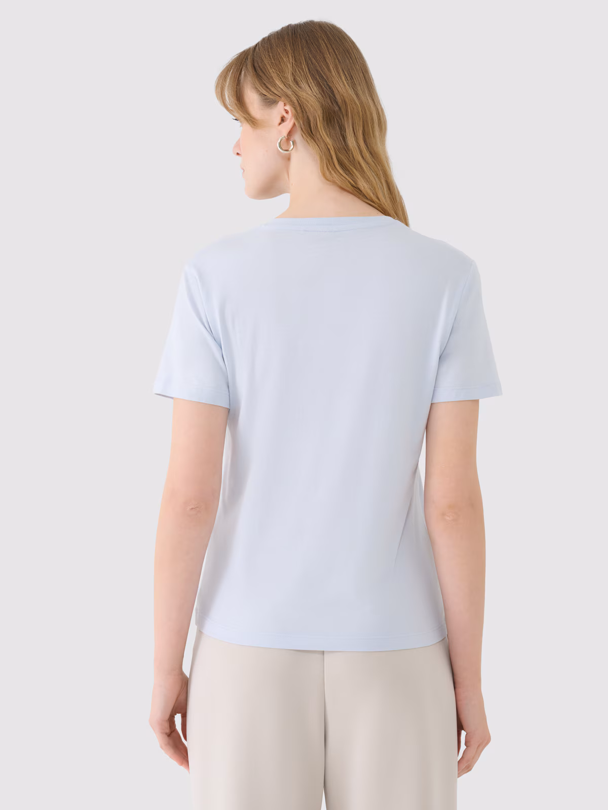 T-shirt oversize z modalem damski - biały