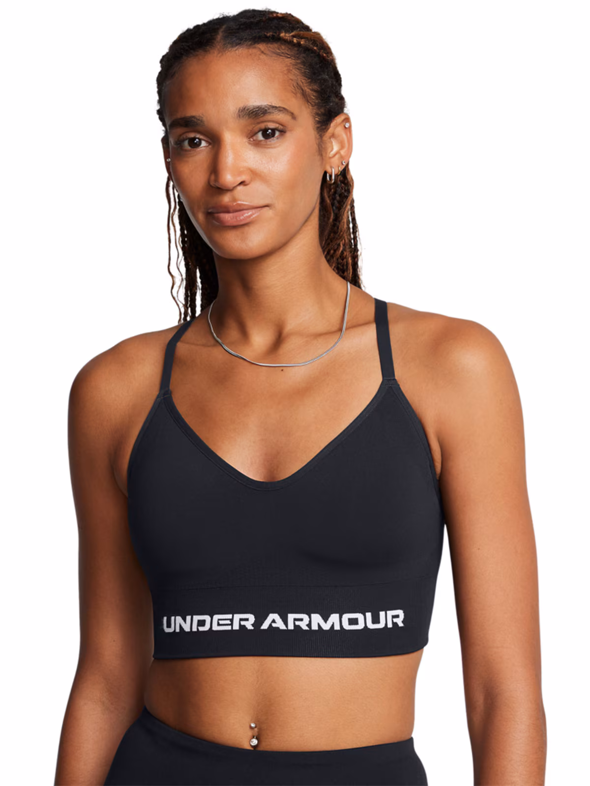 Biustonosz treningowy damski Under Armour Vanish Seamless Low Bra - czarny