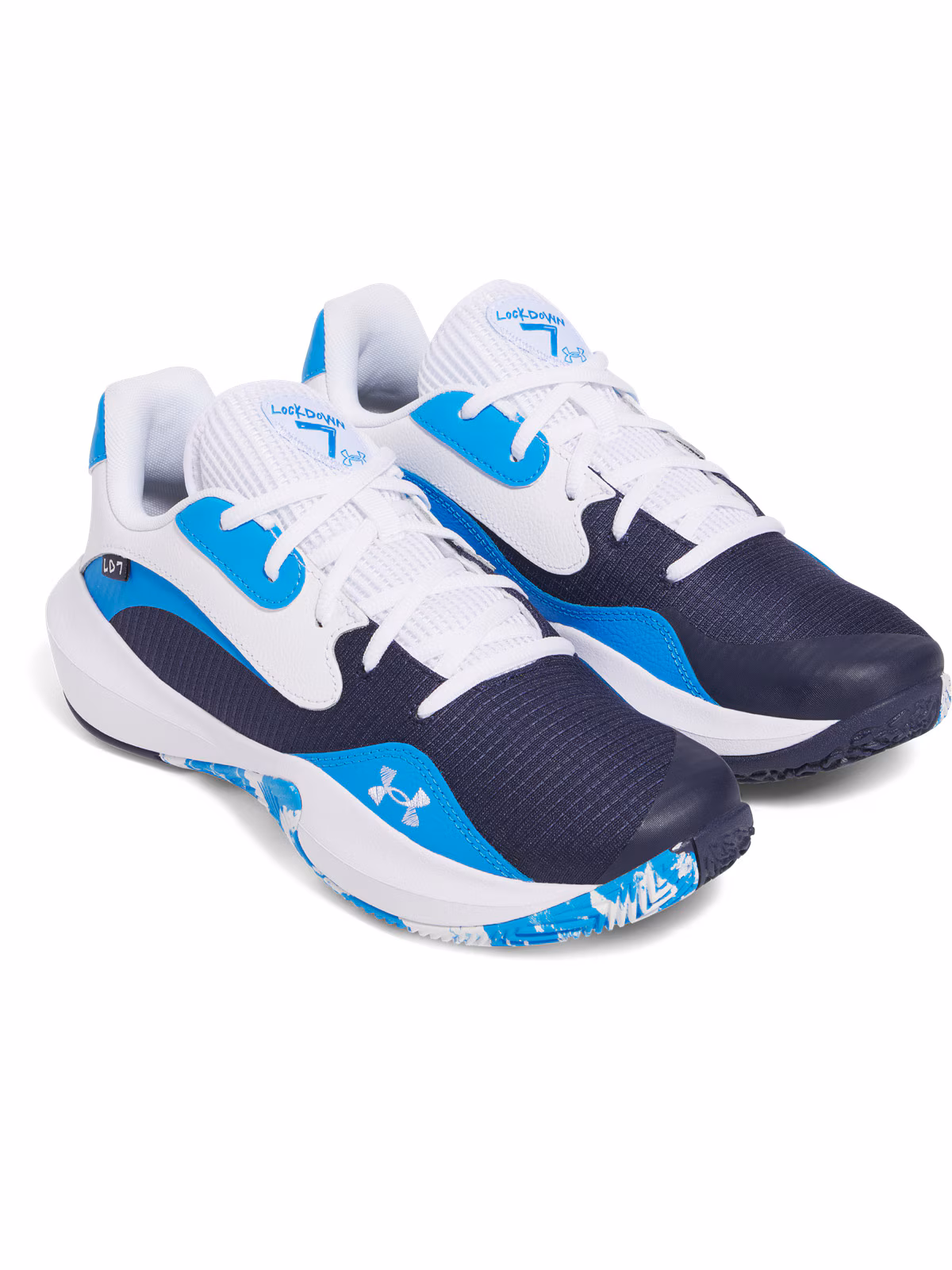 Buty do koszykówki uniseks Under Armour UA Lockdown 7 Low - niebieskie