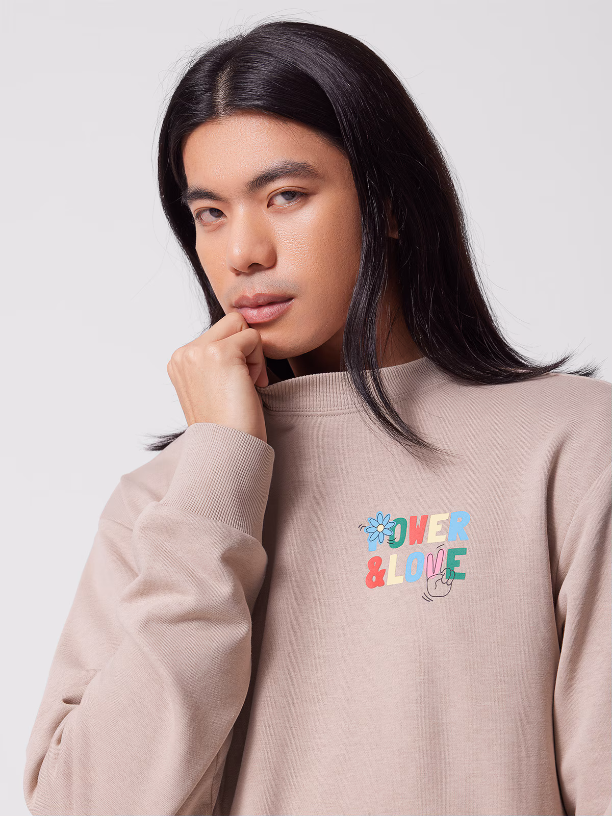 Bluza dresowa nierozpinana bez kaptura męska Outhorn - beżowa