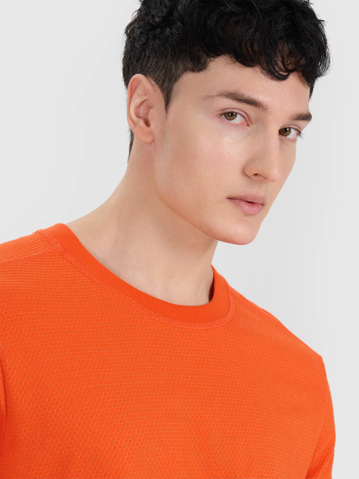 Longsleeve oversize gładki męski - biały