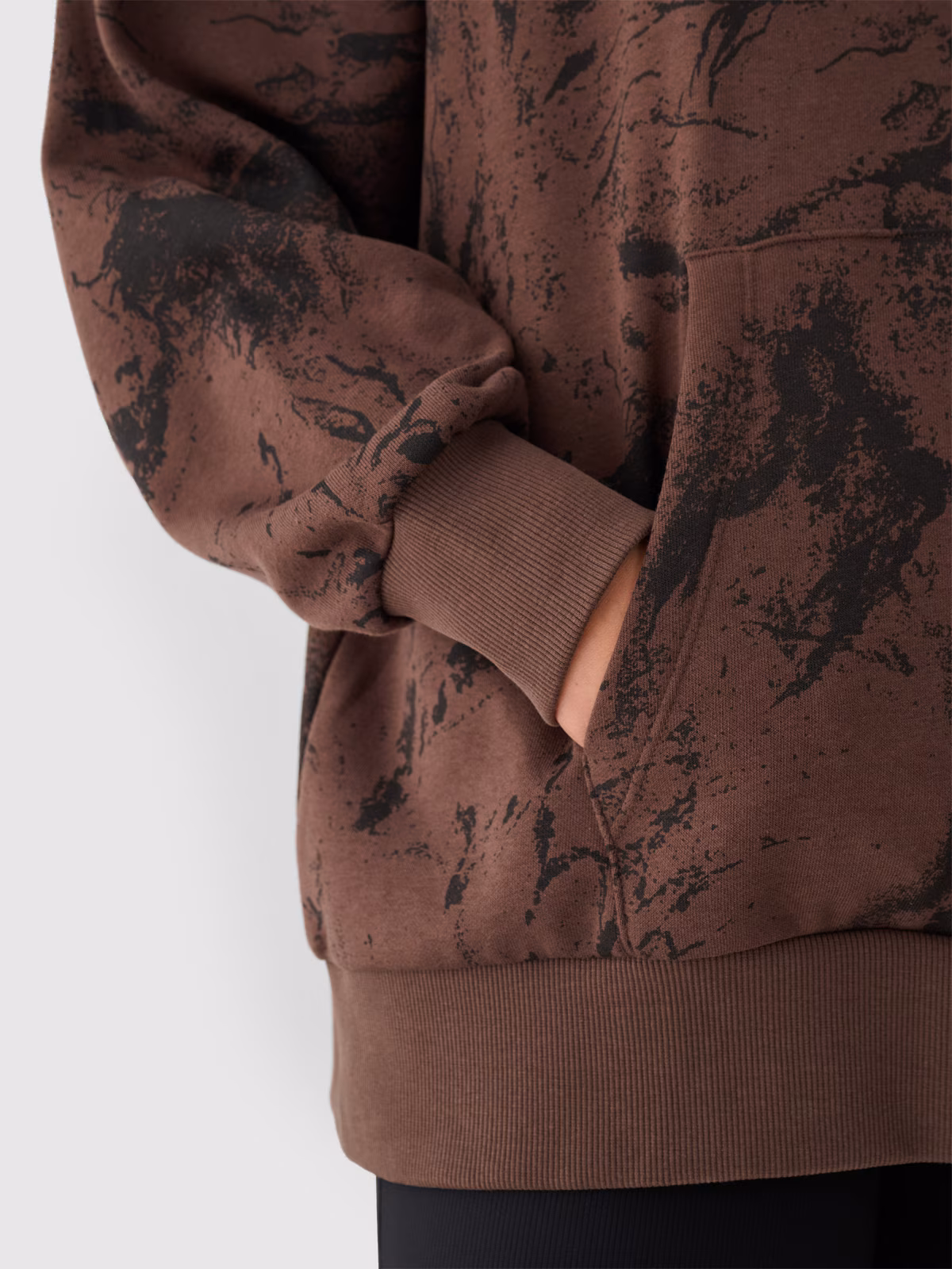 Bluza dresowa oversize nierozpinana z kapturem damska - multikolor