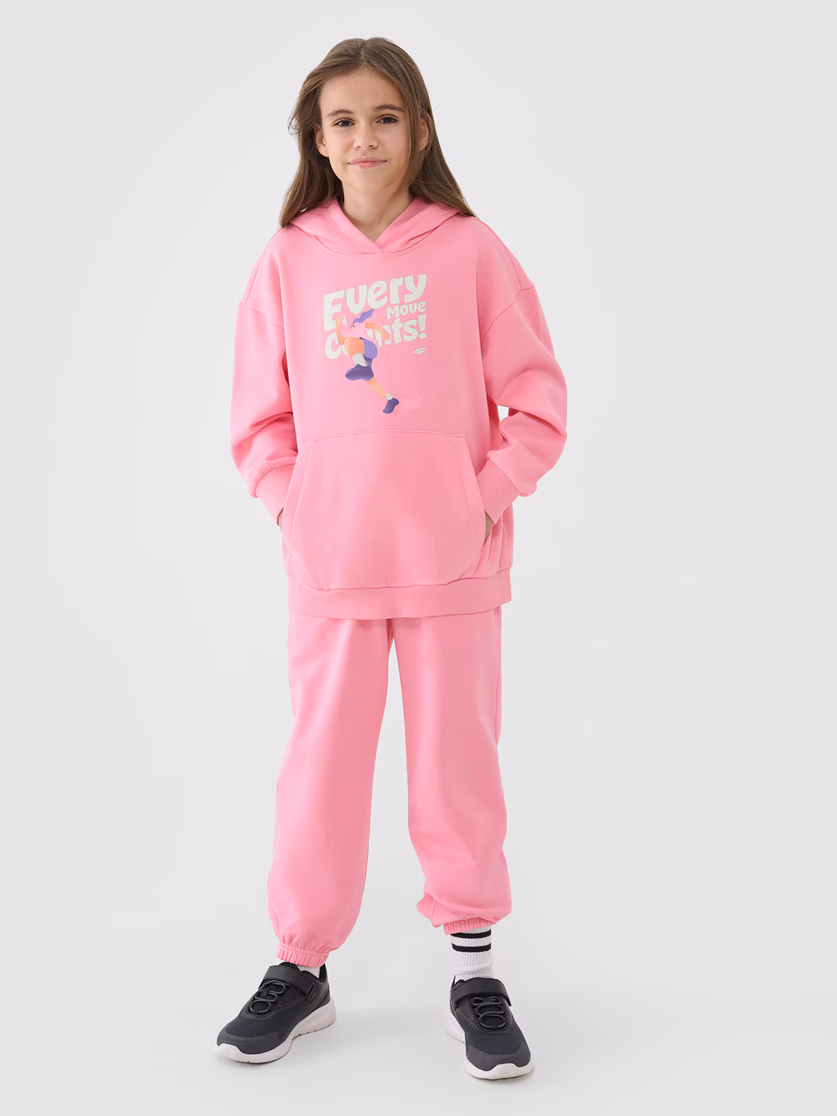 Spodnie dresowe joggery dziewczęce - różowe